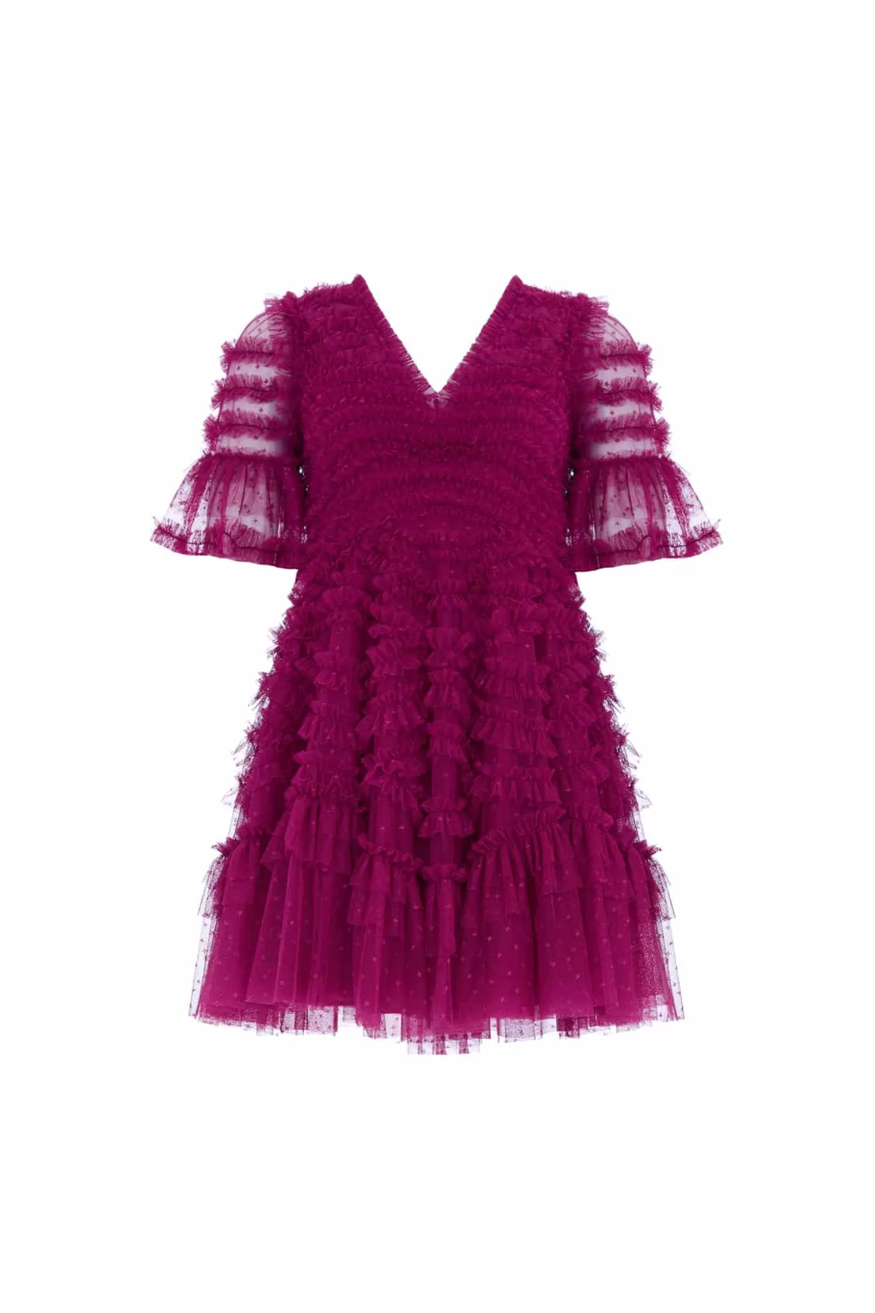 Needle & Thread Wedding Guest | Plus Size>Phoenix V-Neck Micro Mini Dress Purple