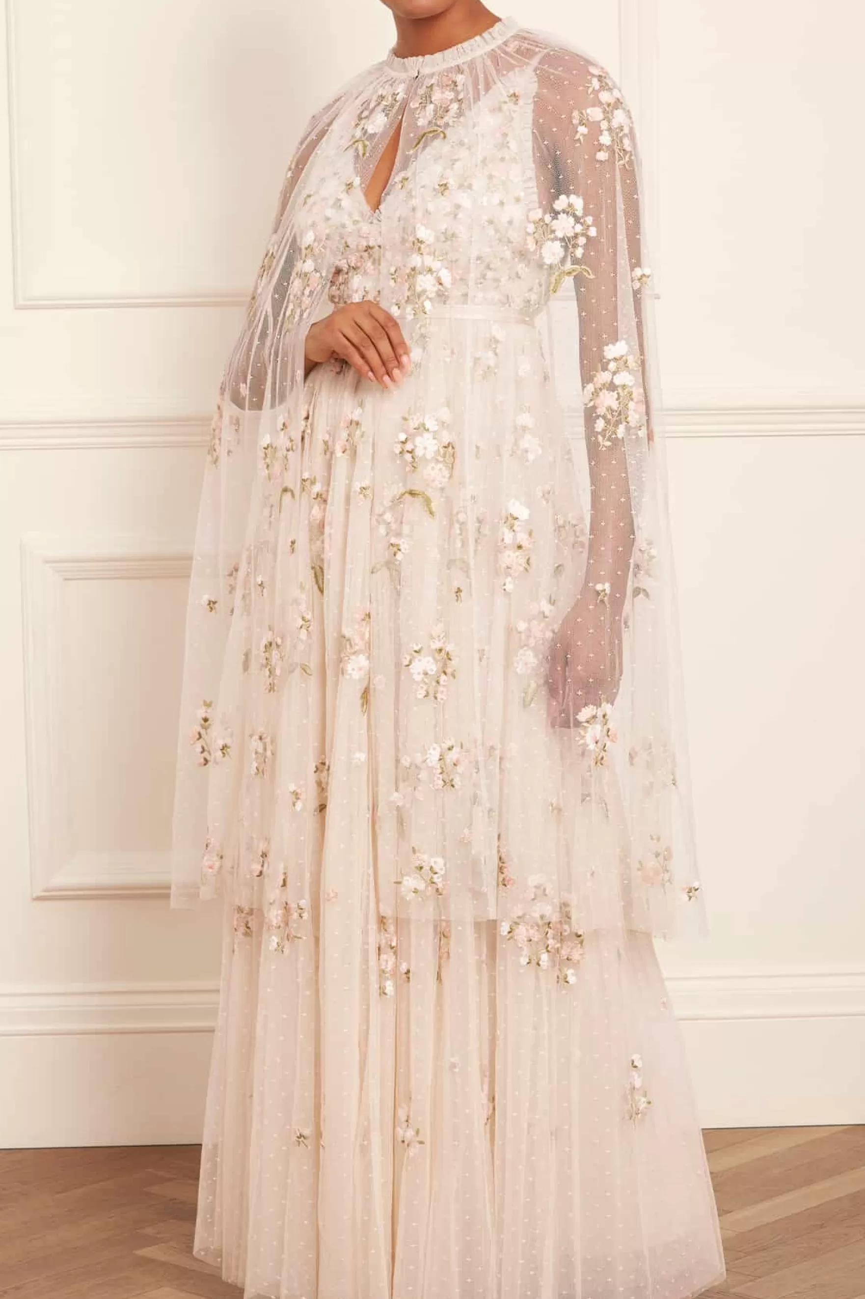 Needle & Thread Wedding Wardrobe | Bridal>Posy Midaxi Open Cape Champagne