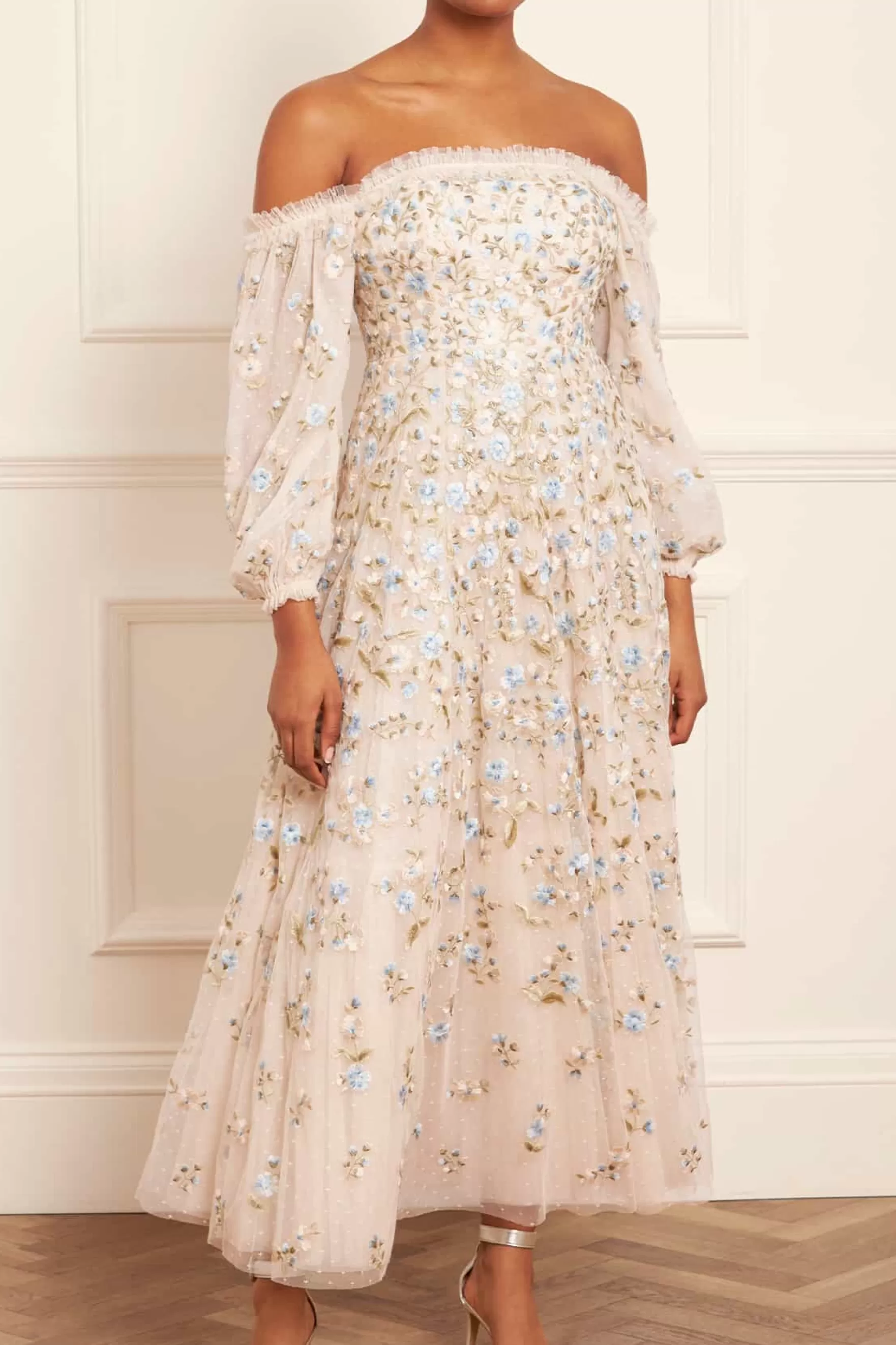 Needle & Thread Mummy & Me | Mummy & Me>Posy Pirouette Off-Shoulder Ankle Gown Champagne