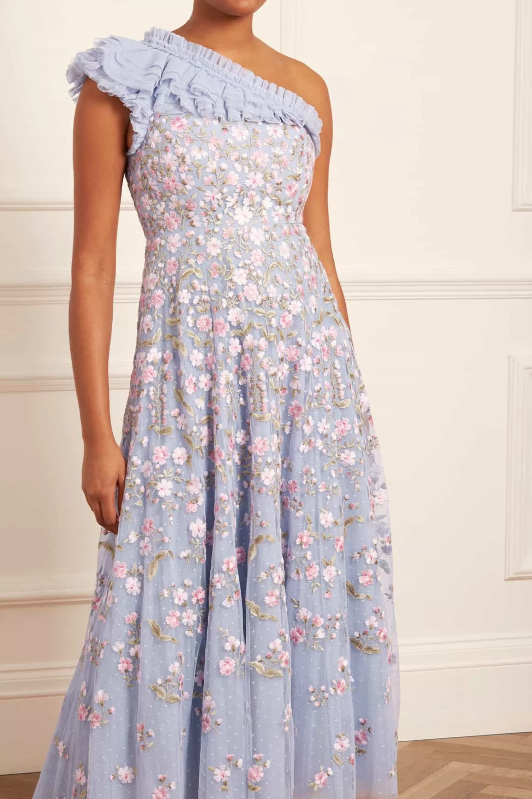 Needle & Thread Mother of the Bride | Evening Dresses>Posy Pirouette One-Shoulder Ankle Gown Blue