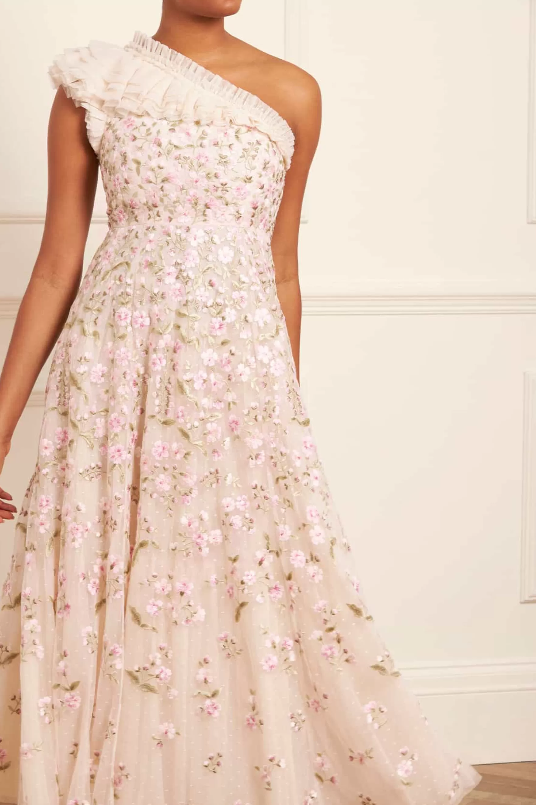 Needle & Thread Mummy & Me | Mummy & Me>Posy Pirouette One-Shoulder Ankle Gown Champagne
