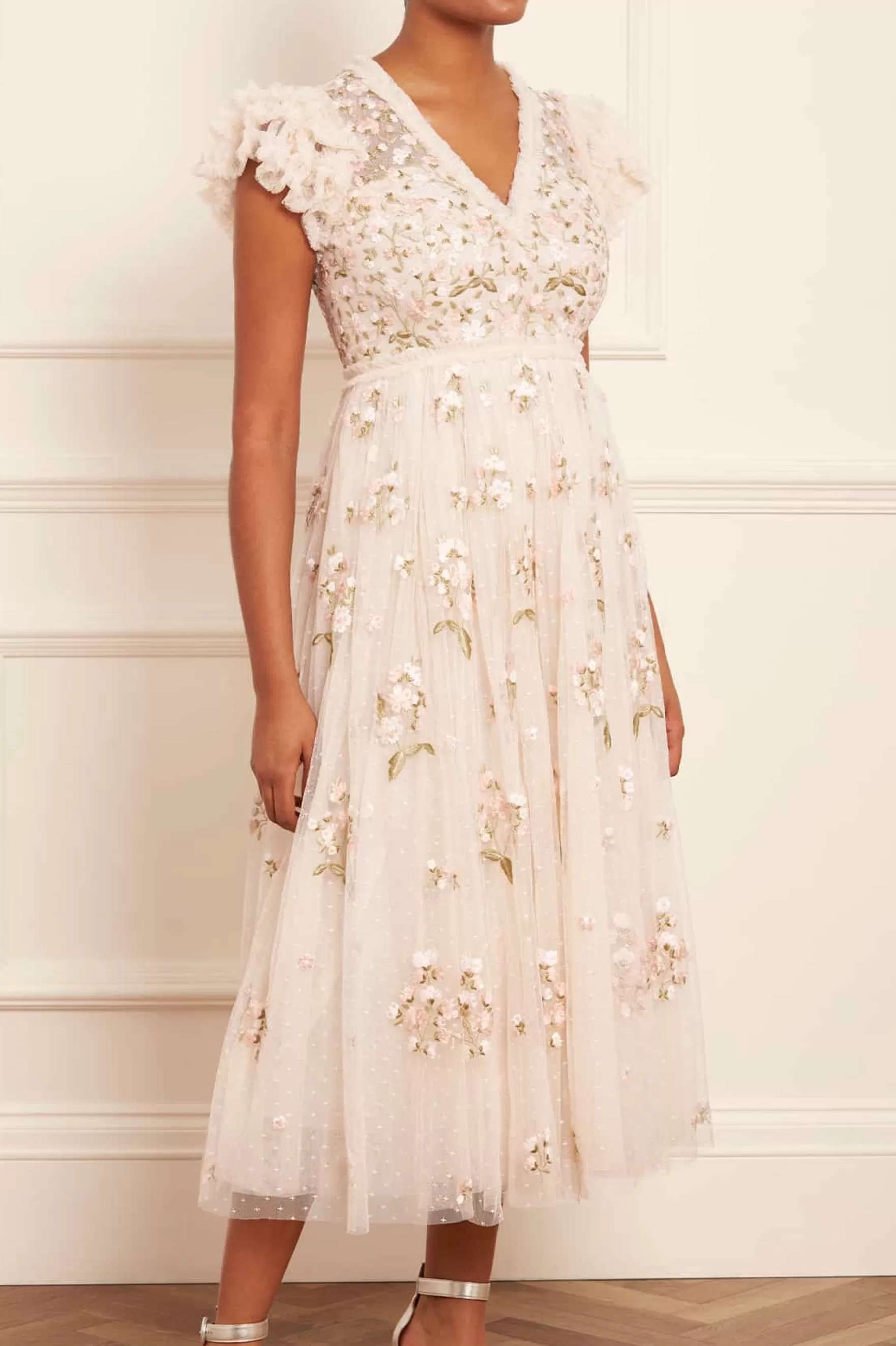 Needle & Thread Wedding Wardrobe | Bridesmaid>Posy V-Neck Ballerina Dress Champagne