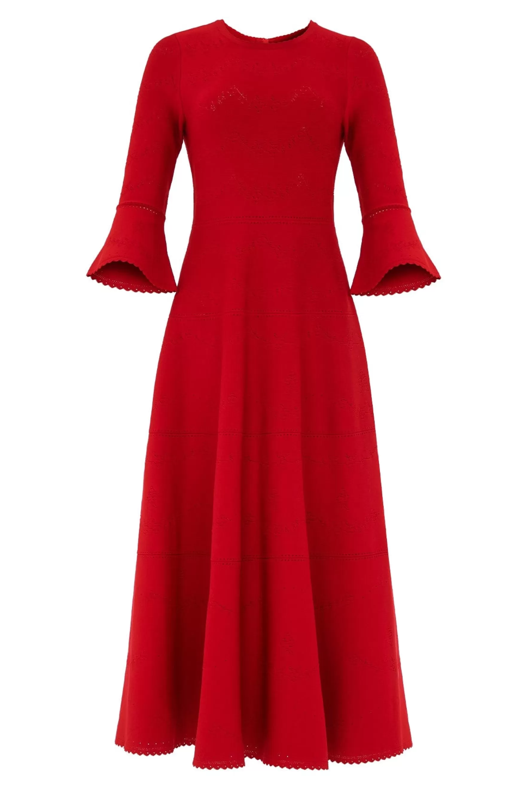Needle & Thread Day Dresses | Knitted Dresses>Pretty Pointelle Knit Ankle Gown Red