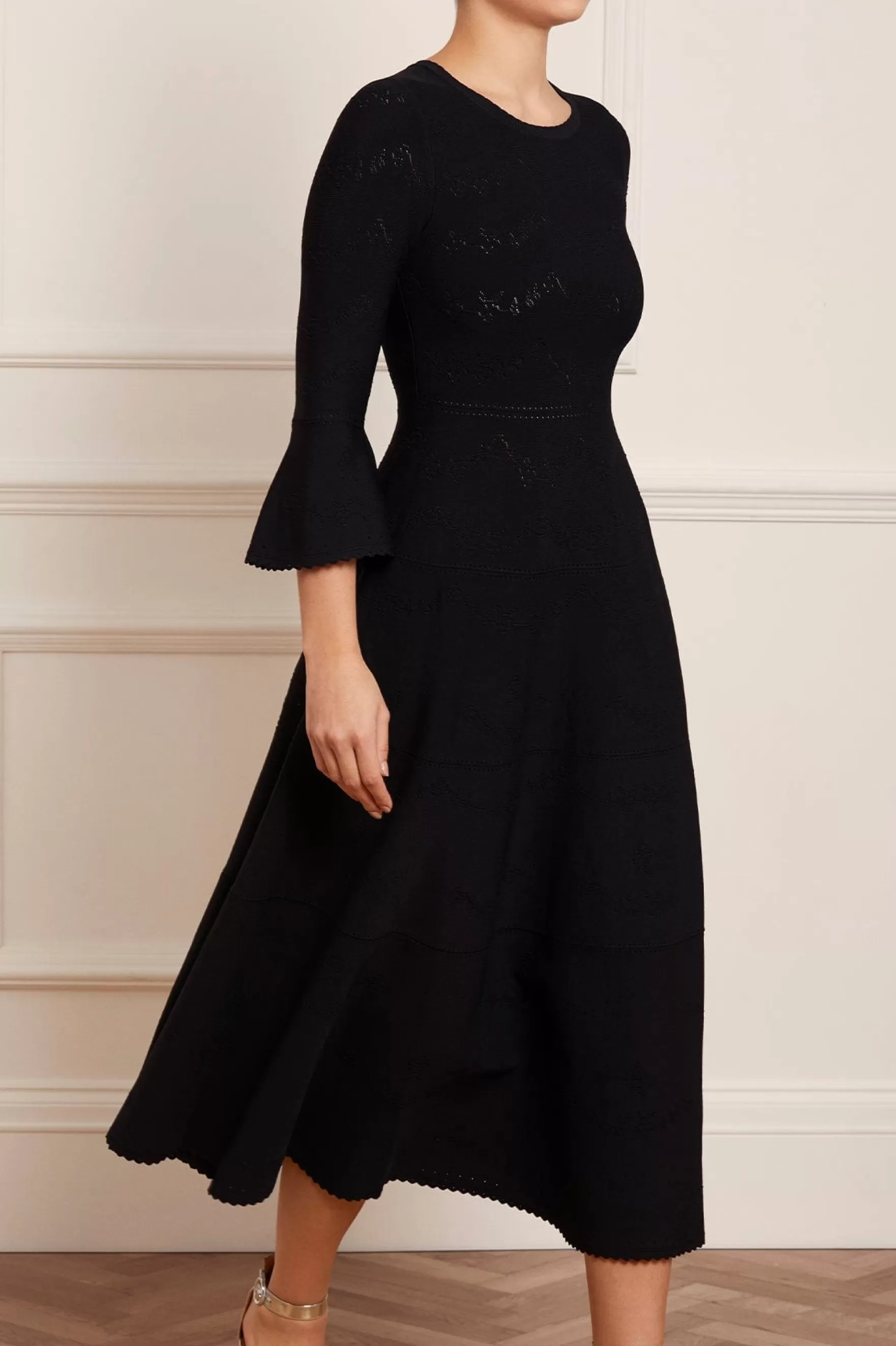 Needle & Thread Day Dresses | Knitted Dresses>Pretty Pointelle Knit Ankle Gown Black