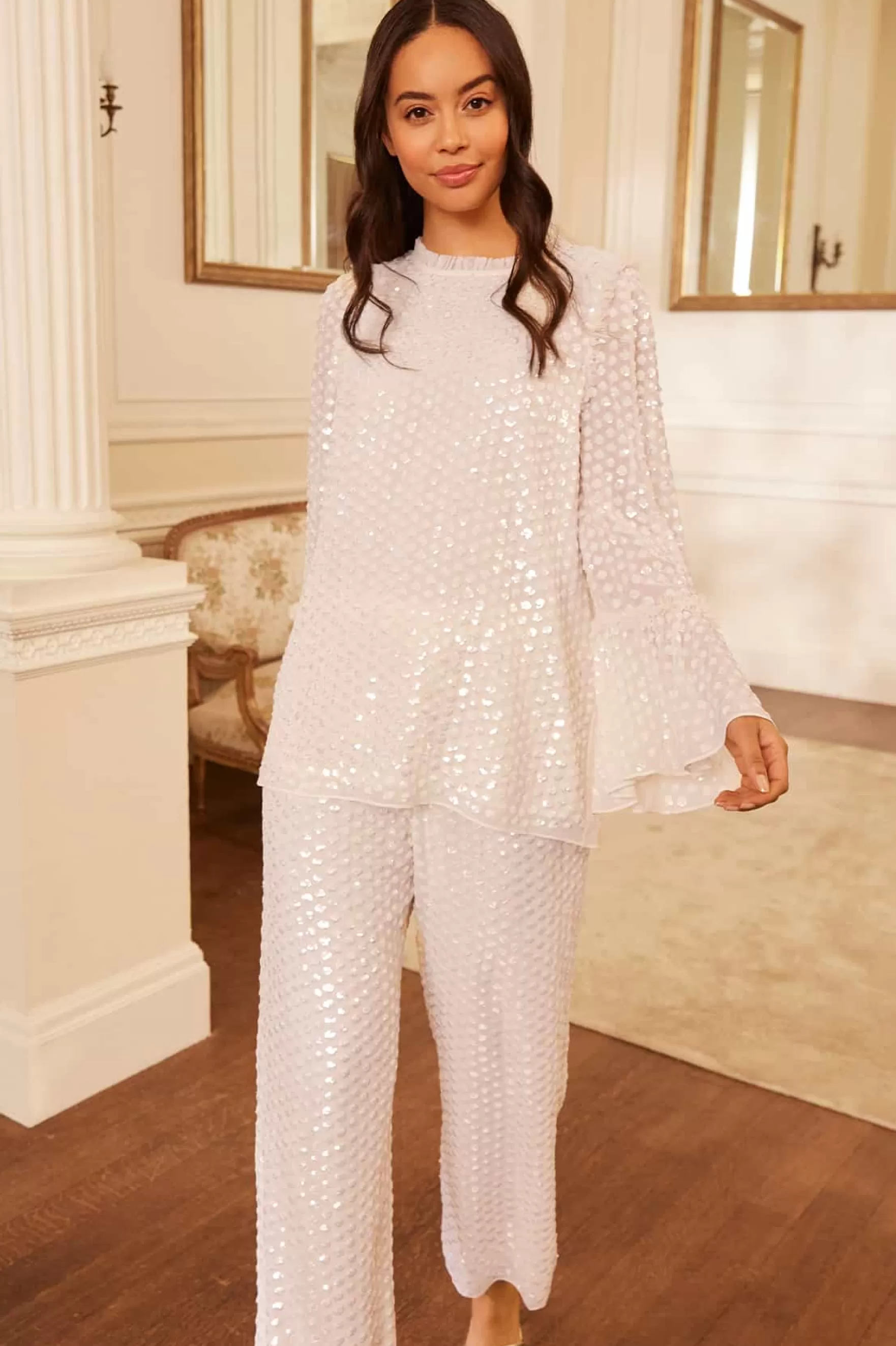 Needle & Thread Wedding Wardrobe | Bridal>Raindrop Gloss Tunic Champagne