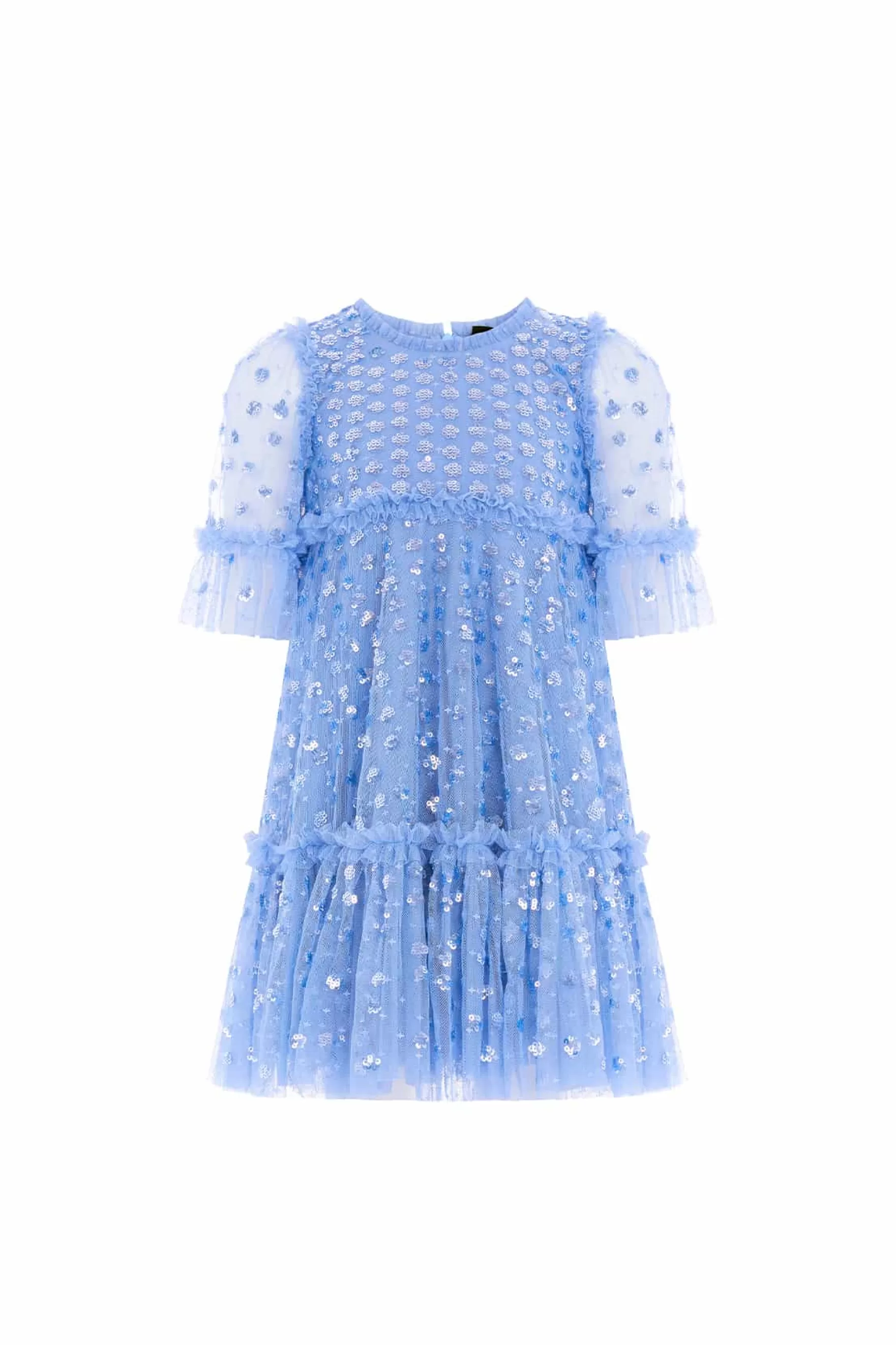 Needle & Thread Flower Girl | Flower Girl>Raindrop Sequin Kids Dress Blue
