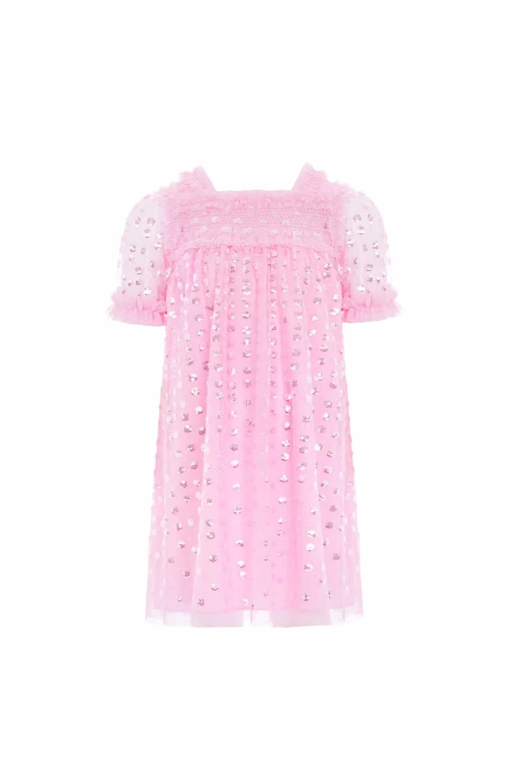 Needle & Thread Flower Girl | Flower Girl>Raindrop Smocked Kids Dress Pink