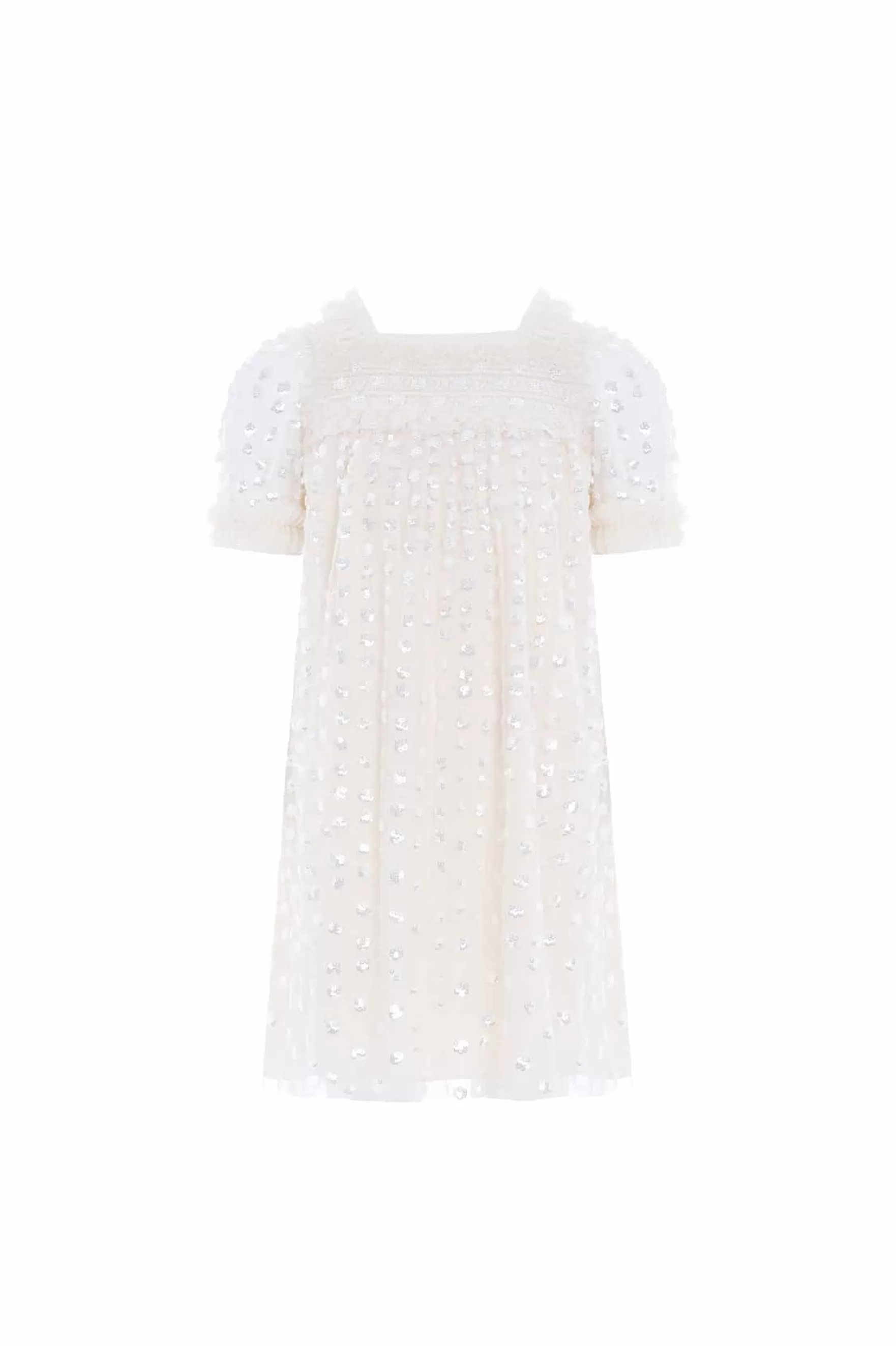 Needle & Thread Flower Girl | Flower Girl>Raindrop Smocked Kids Dress Champagne