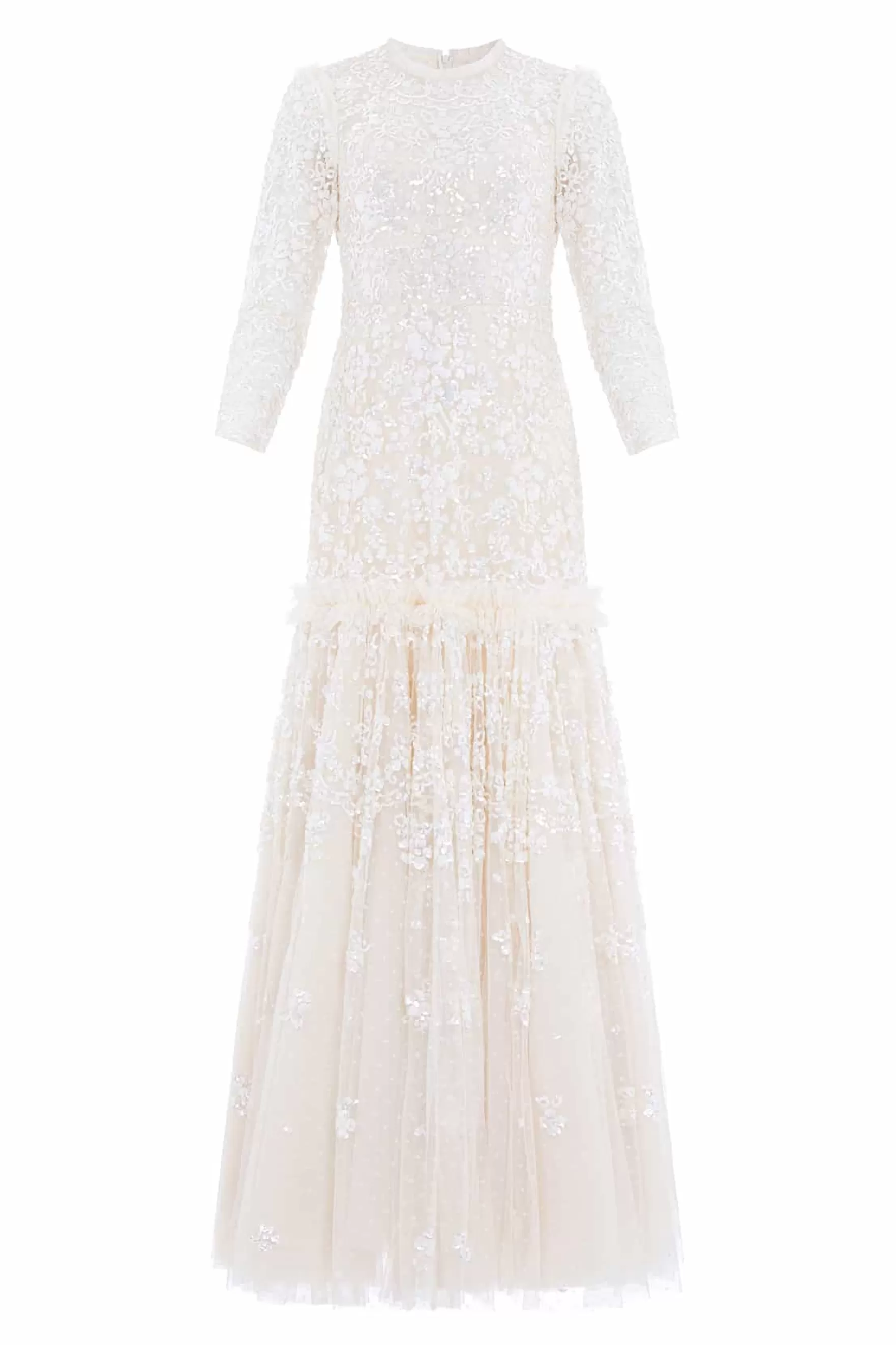 Needle & Thread Bridal | Evening Dresses>Regal Rose Gloss Long Sleeve Gown Champagne