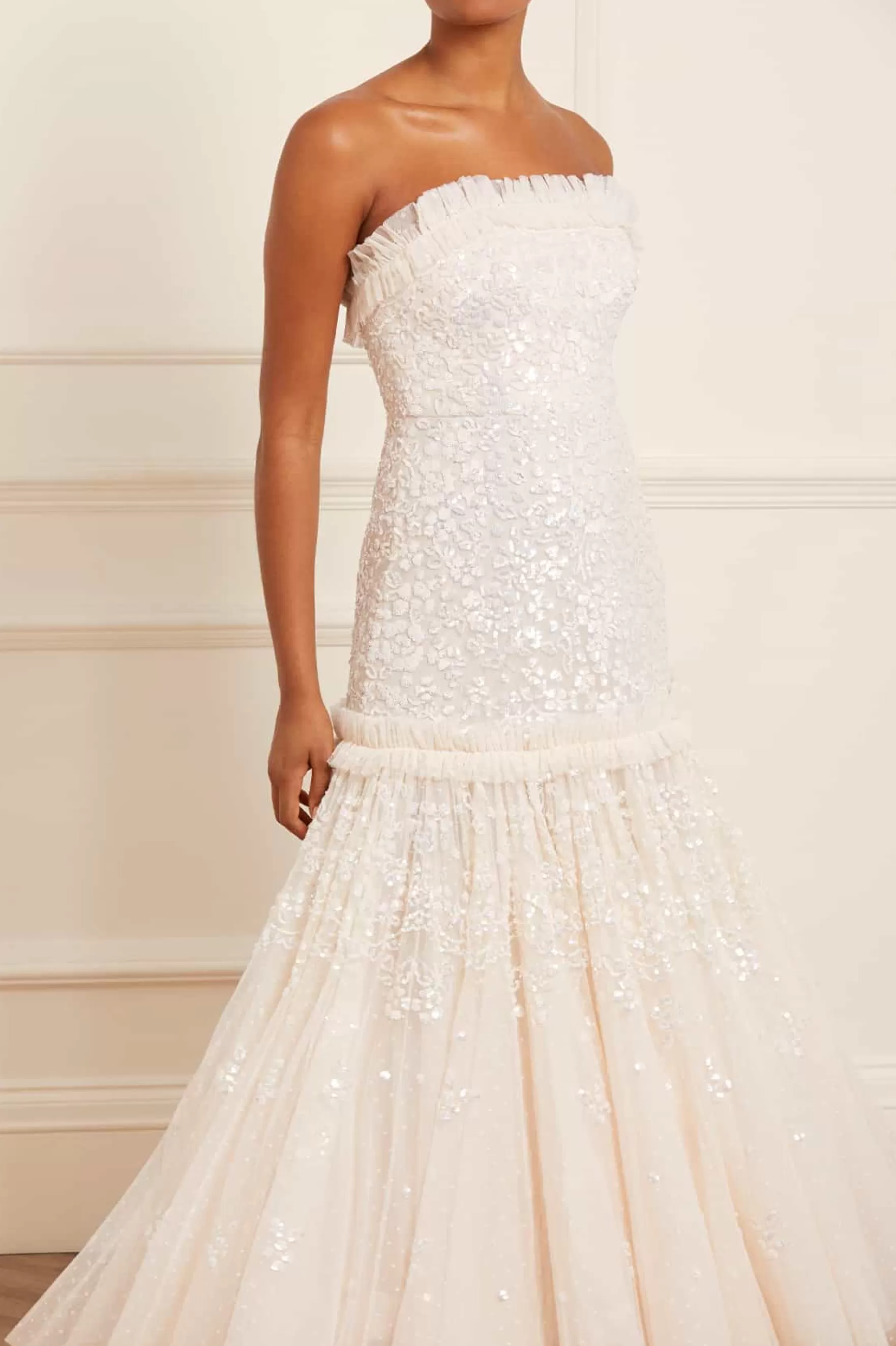 Needle & Thread Bridal | Strapless Dresses>Regal Rose Gloss Strapless Gown Champagne