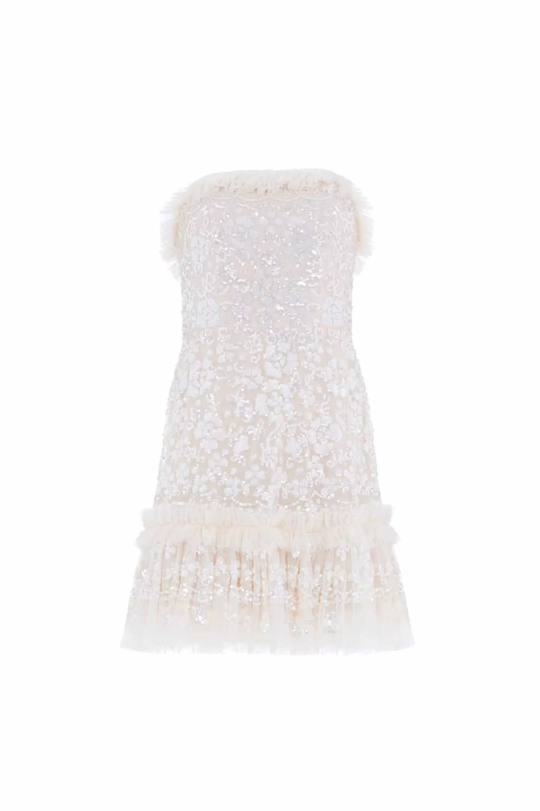 Needle & Thread Wedding Wardrobe | Bridal>Regal Rose Gloss Strapless Micro Mini Dress Champagne
