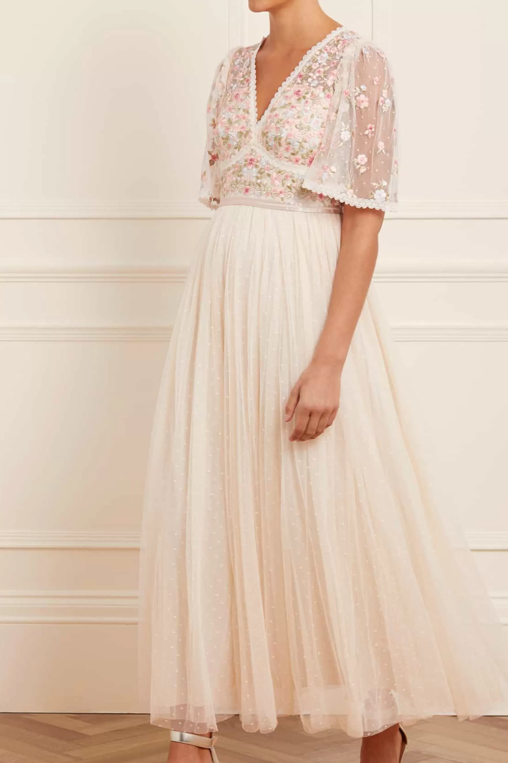 Needle & Thread Plus Size | Mummy & Me>Ribbon Bouquet Bodice Ankle Gown Champagne