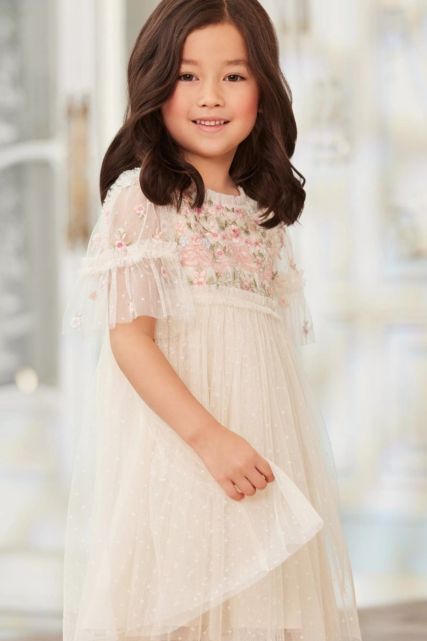 Needle & Thread Flower Girl | Flower Girl>Ribbon Bouquet Bodice Kids Dress Champagne