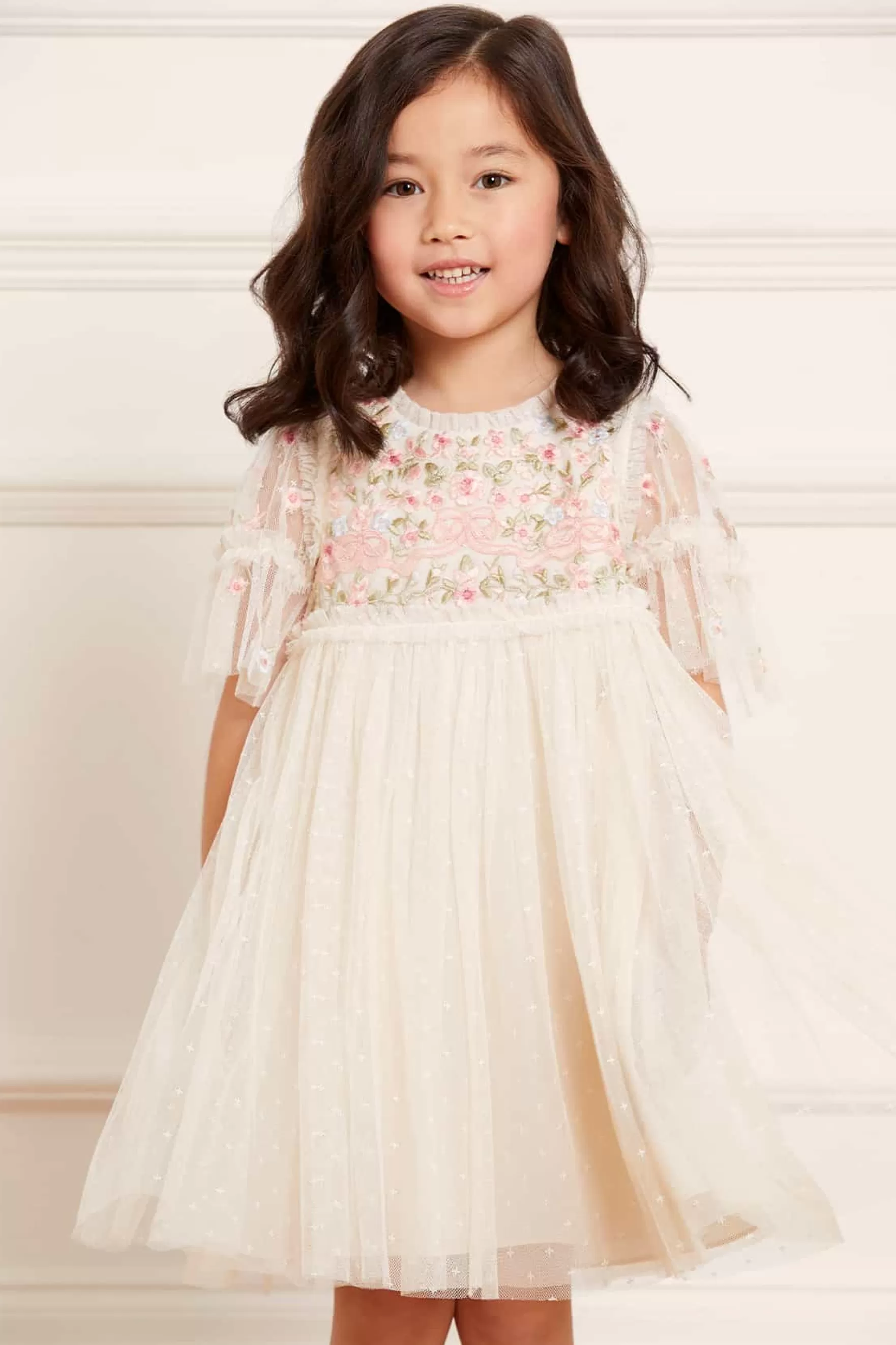 Needle & Thread Flower Girl | Flower Girl>Ribbon Bouquet Bodice Kids Dress Champagne