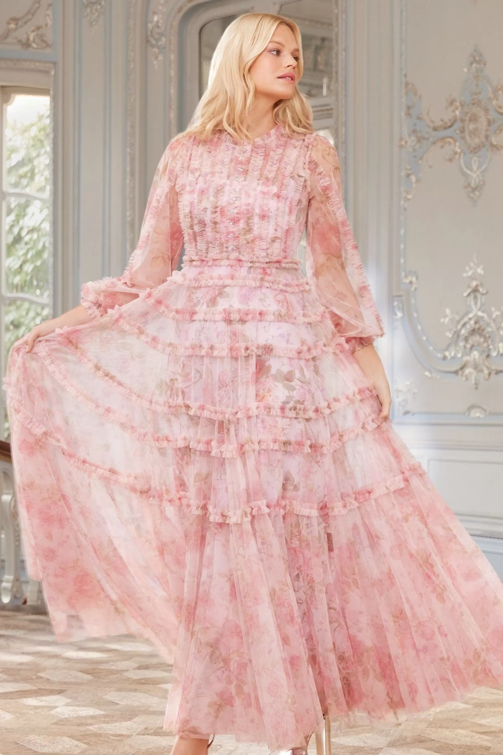 Needle & Thread Wedding Guest | Mother of the Bride>Rose Bluebell Esme Gown Pink