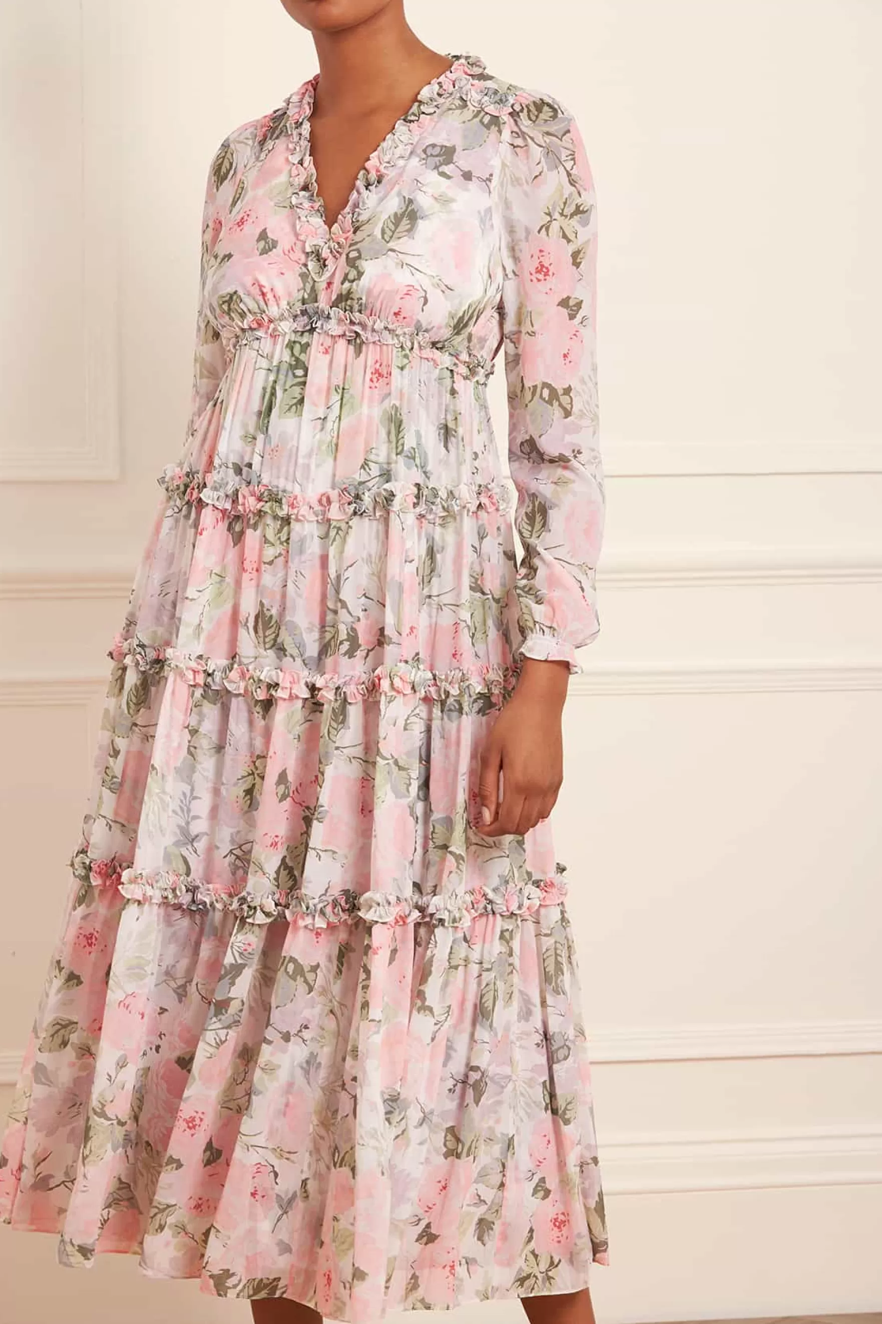 Needle & Thread Day Dresses | All-Womenswear>Rose Powder Chiffon Ankle Gown Multi