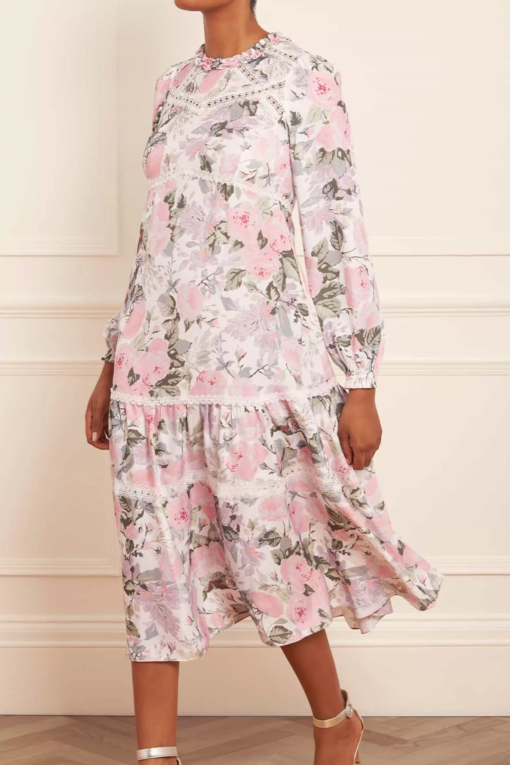 Needle & Thread Day Dresses | All-Womenswear>Rose Powder Crepe Lace Ballerina Dress Multi