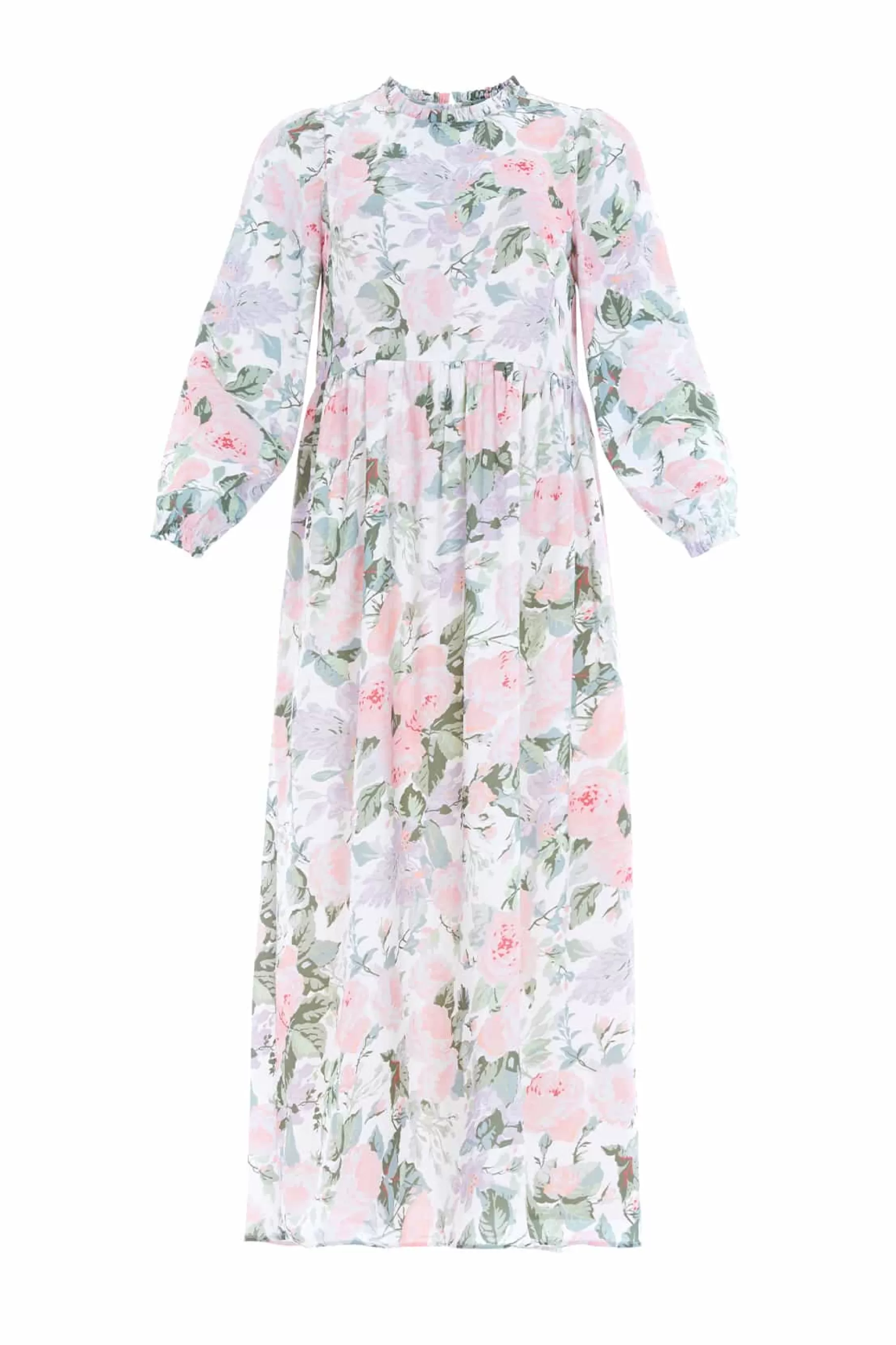 Needle & Thread Day Dresses | All-Womenswear>Rose Powder Crepe Long Sleeve Ankle Dress Multi