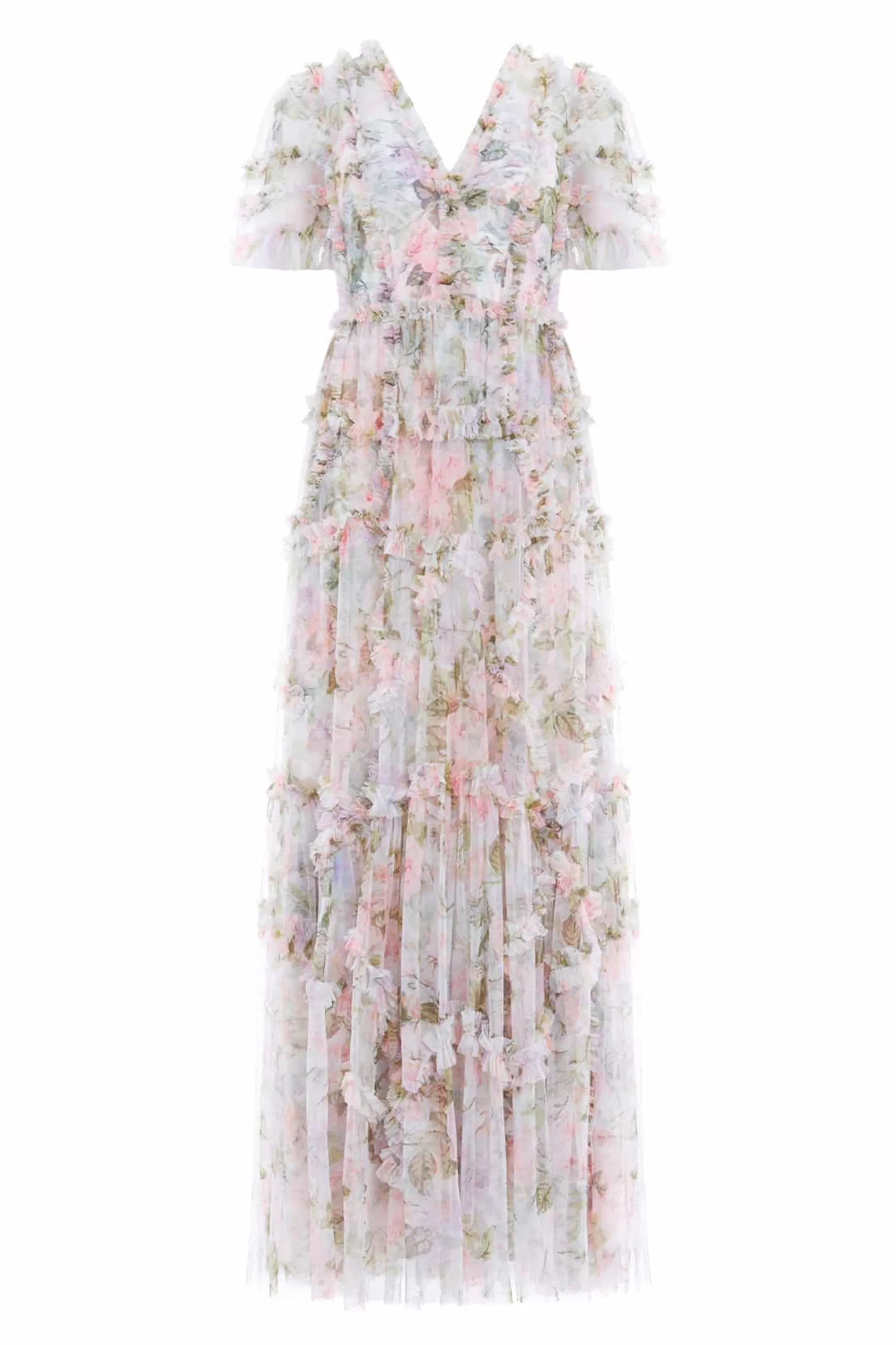 Needle & Thread Mother of the Bride | Plus Size>Rose Powder Ruffle Gown Multi