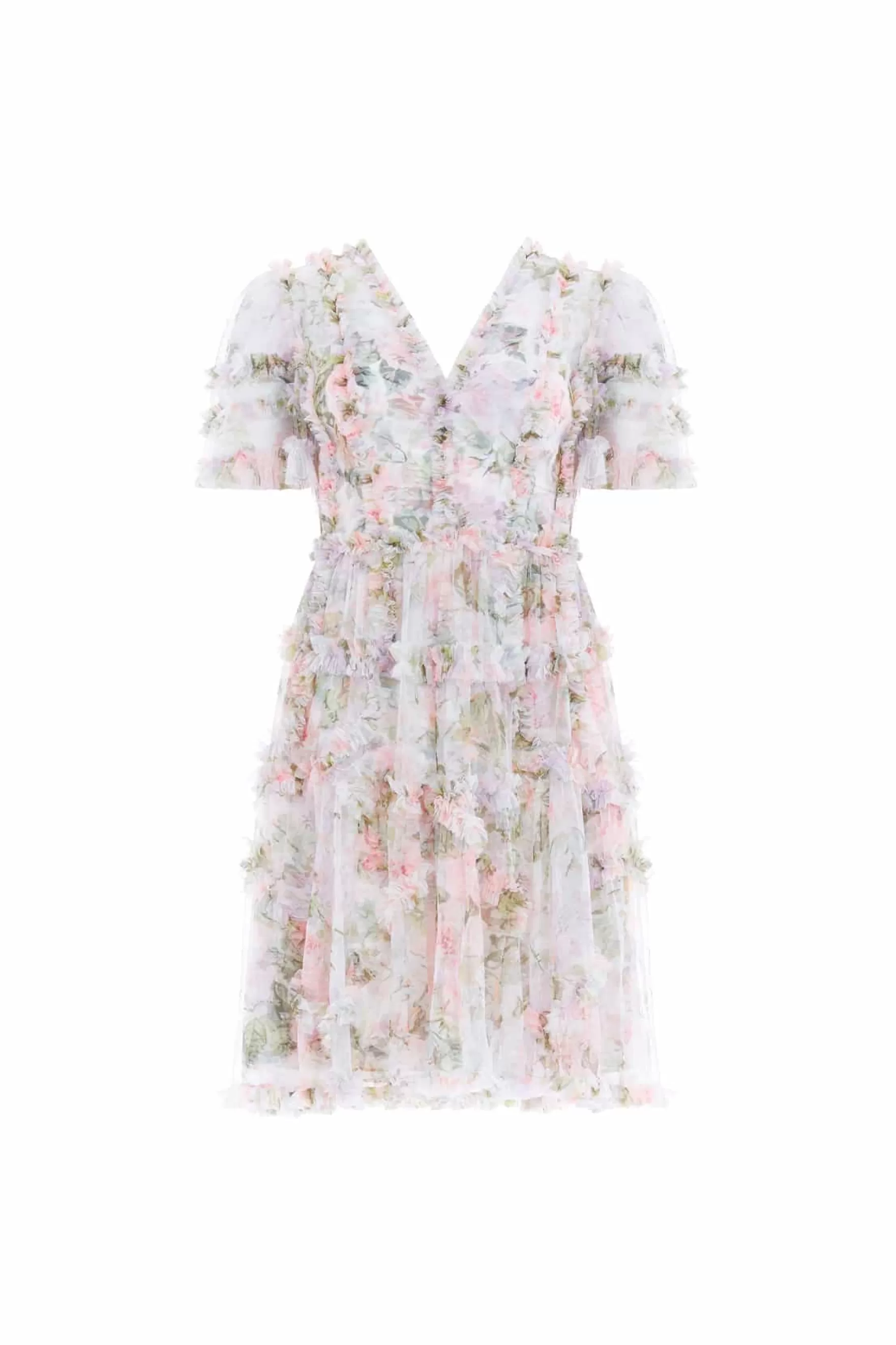 Needle & Thread Wedding Guest | Mini Dresses>Rose Powder Ruffle Mini Dress Multi