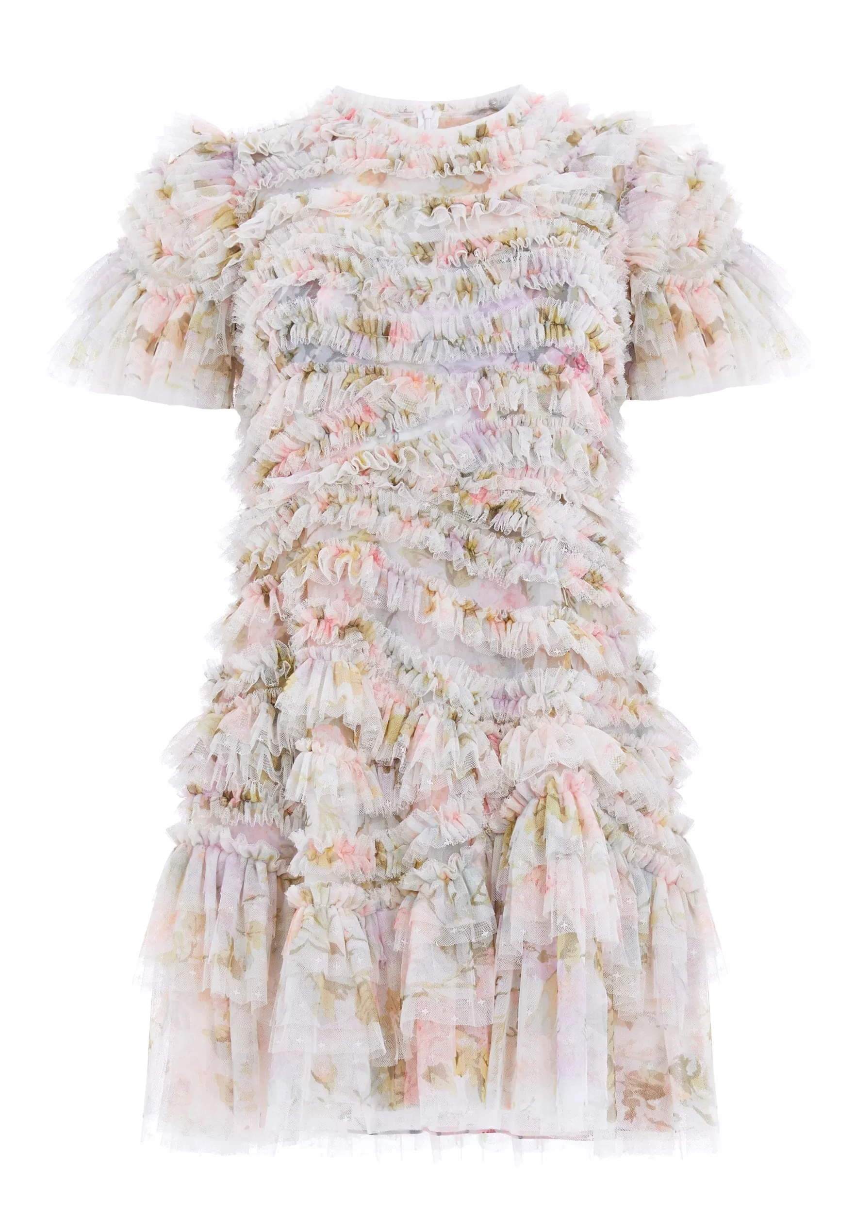 Needle & Thread Wedding Guest | Mini Dresses>Rose Powder Short Sleeve Micro Mini Dress Multi