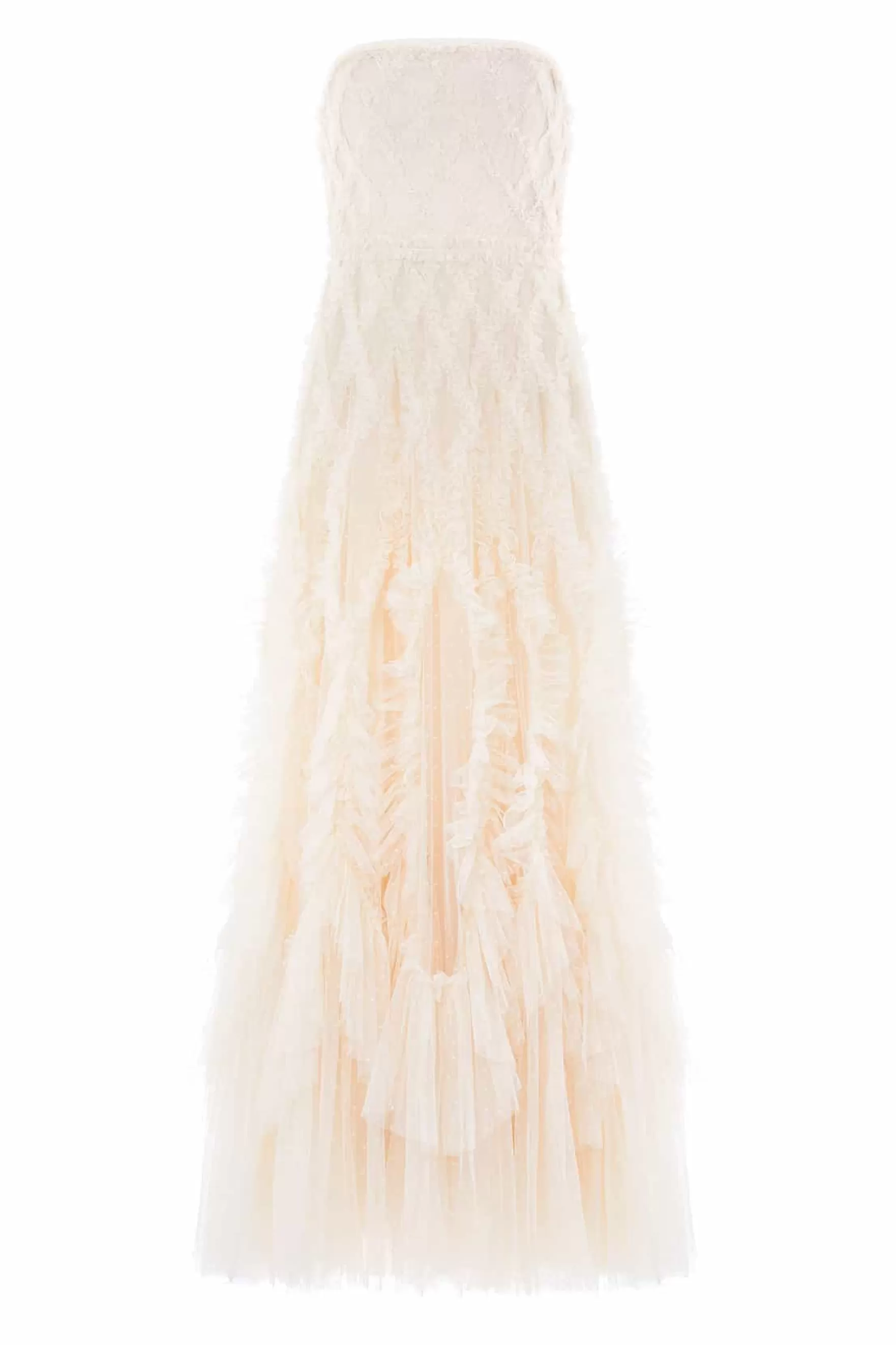 Needle & Thread Bridal | Strapless Dresses>Rosella Ruffle Strapless Gown Champagne