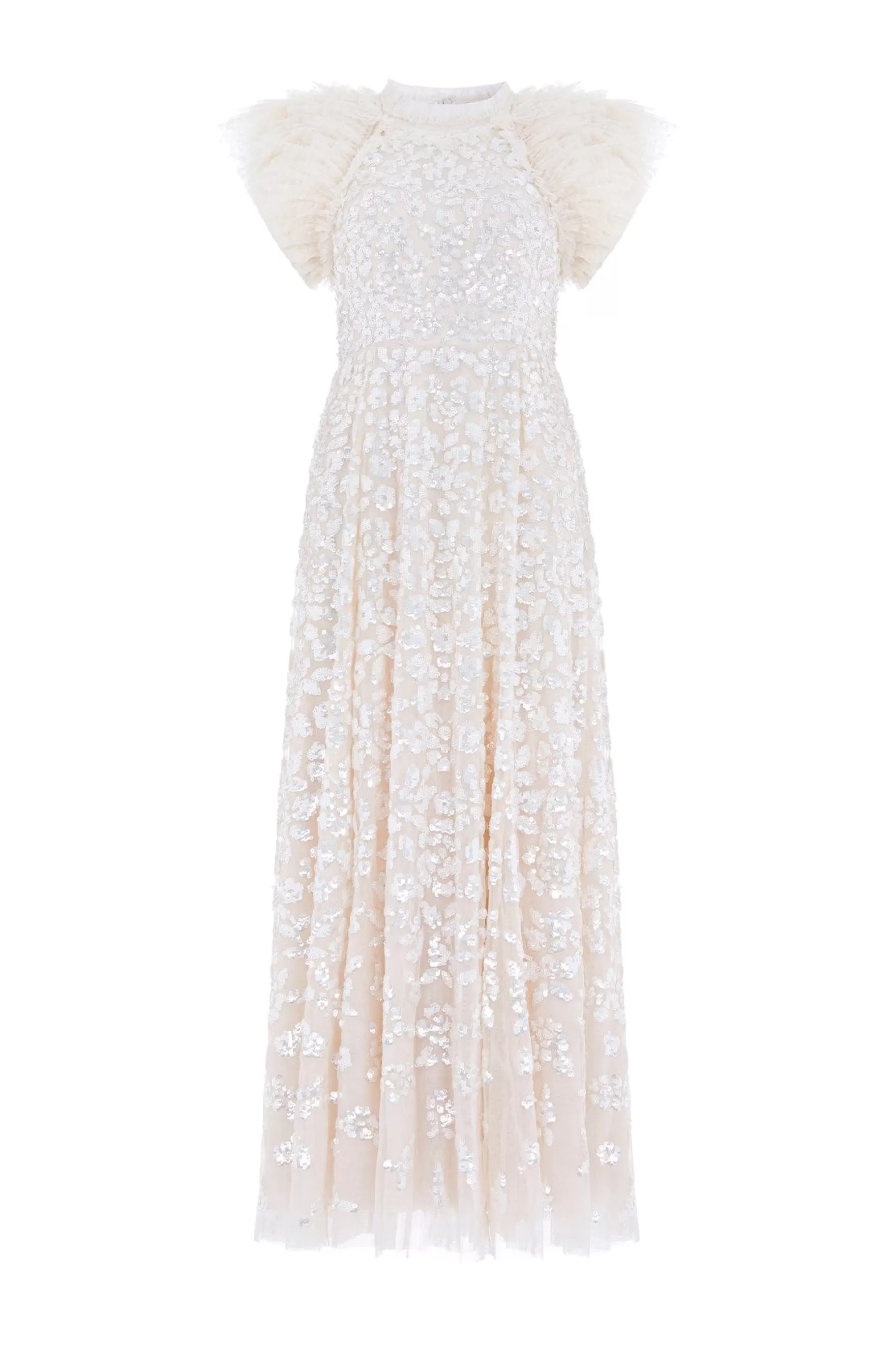 Needle & Thread Bridal | Plus Size>Sequin Rose Gloss Ankle Gown Champagne