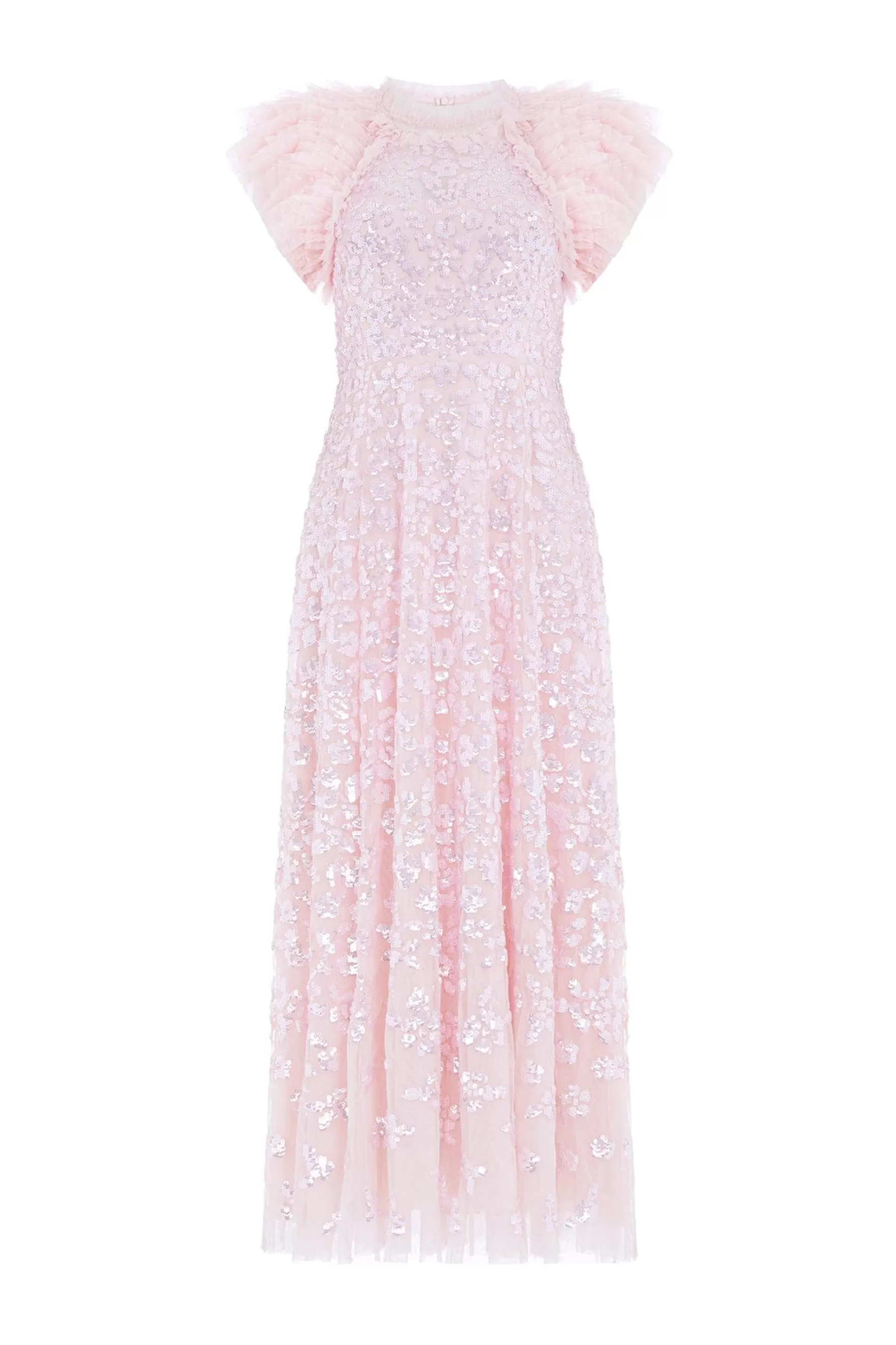 Needle & Thread Plus Size | Evening Dresses>Sequin Rose Gloss Ankle Gown Pink