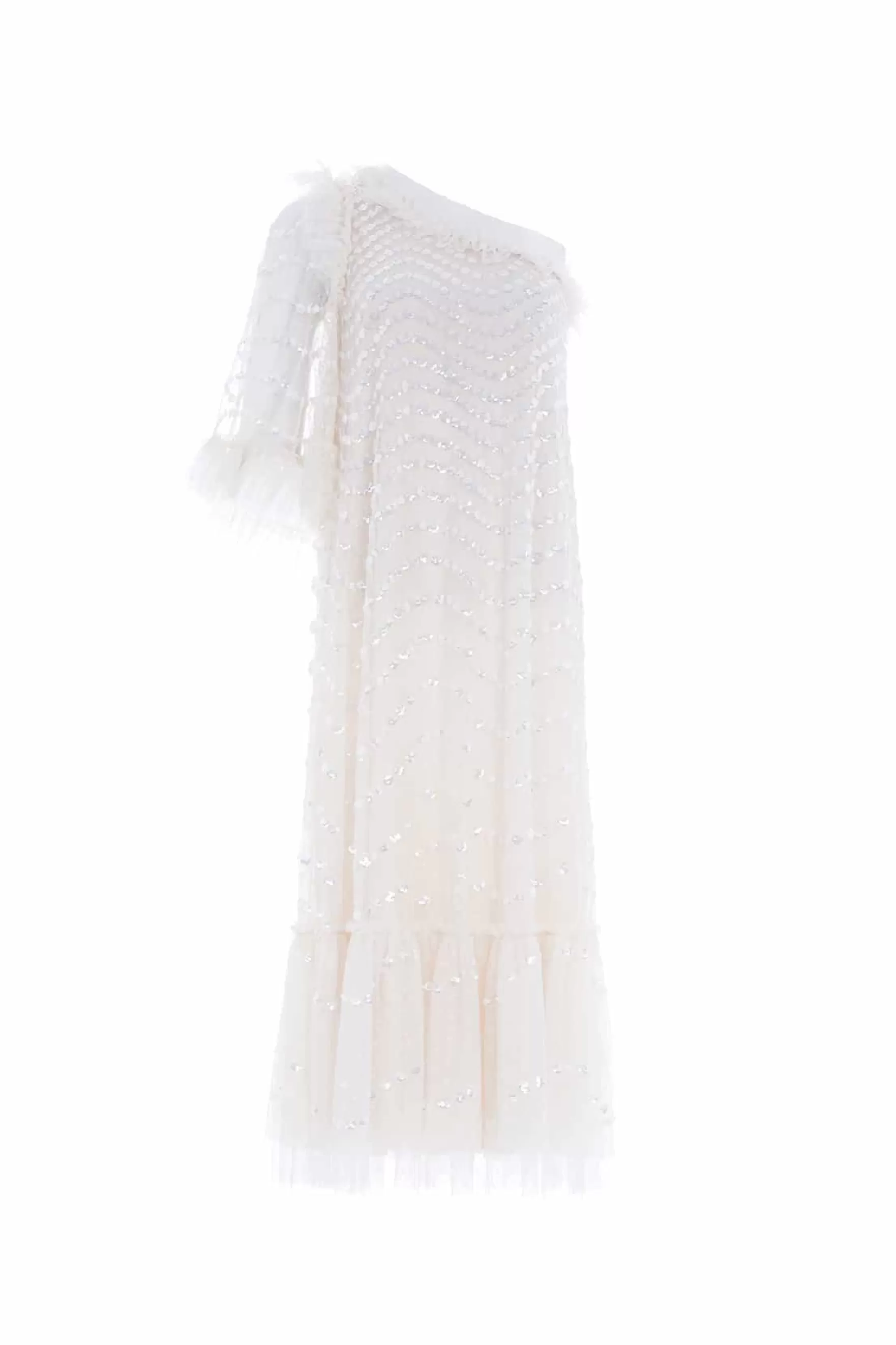 Needle & Thread Bridal | Plus Size>Shimmer Wave Gloss One-Shoulder Ballerina Dress Champagne