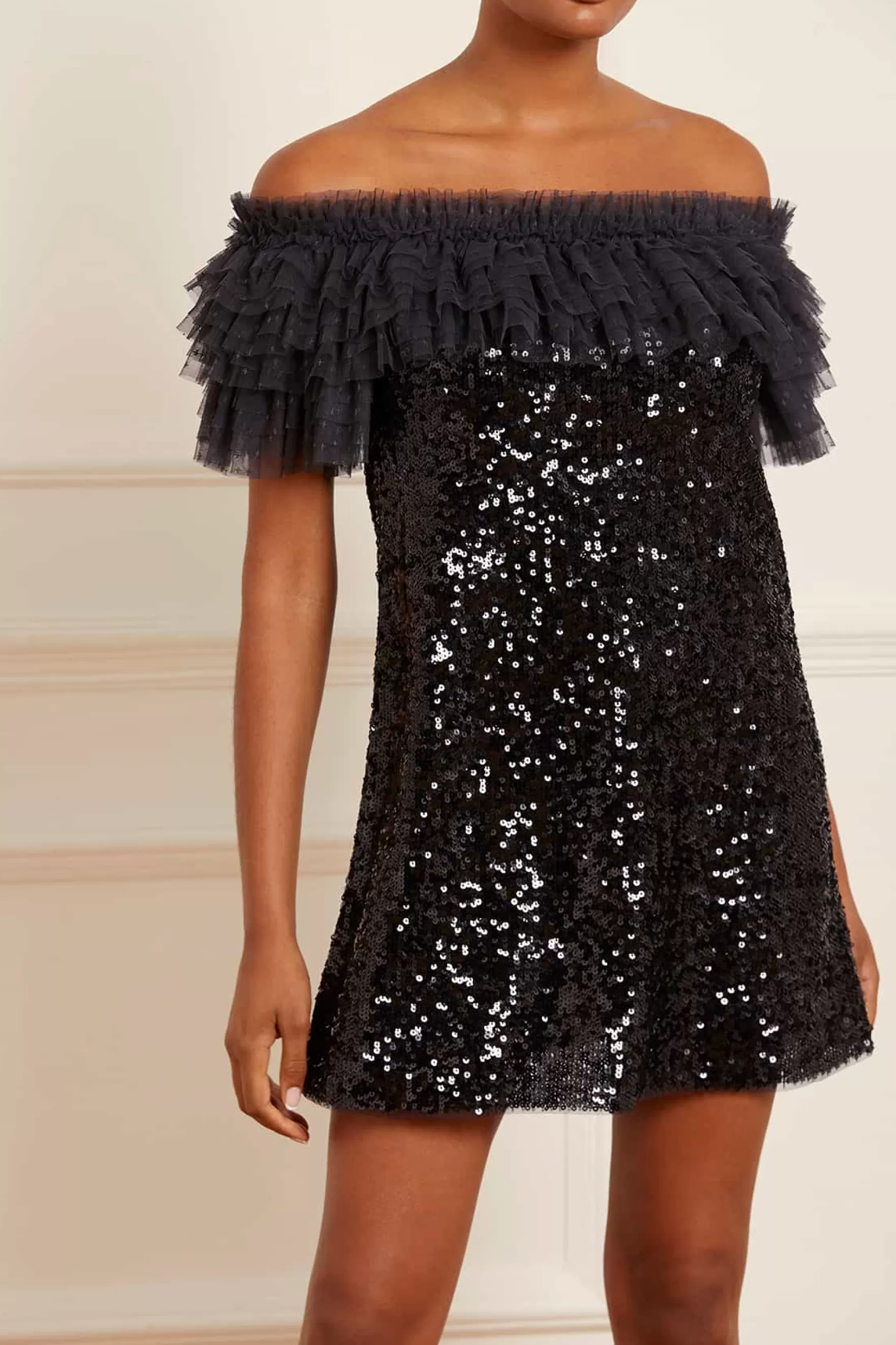 Needle & Thread Wedding Guest | Mini Dresses>Stephanie Micro Mini Dress Black