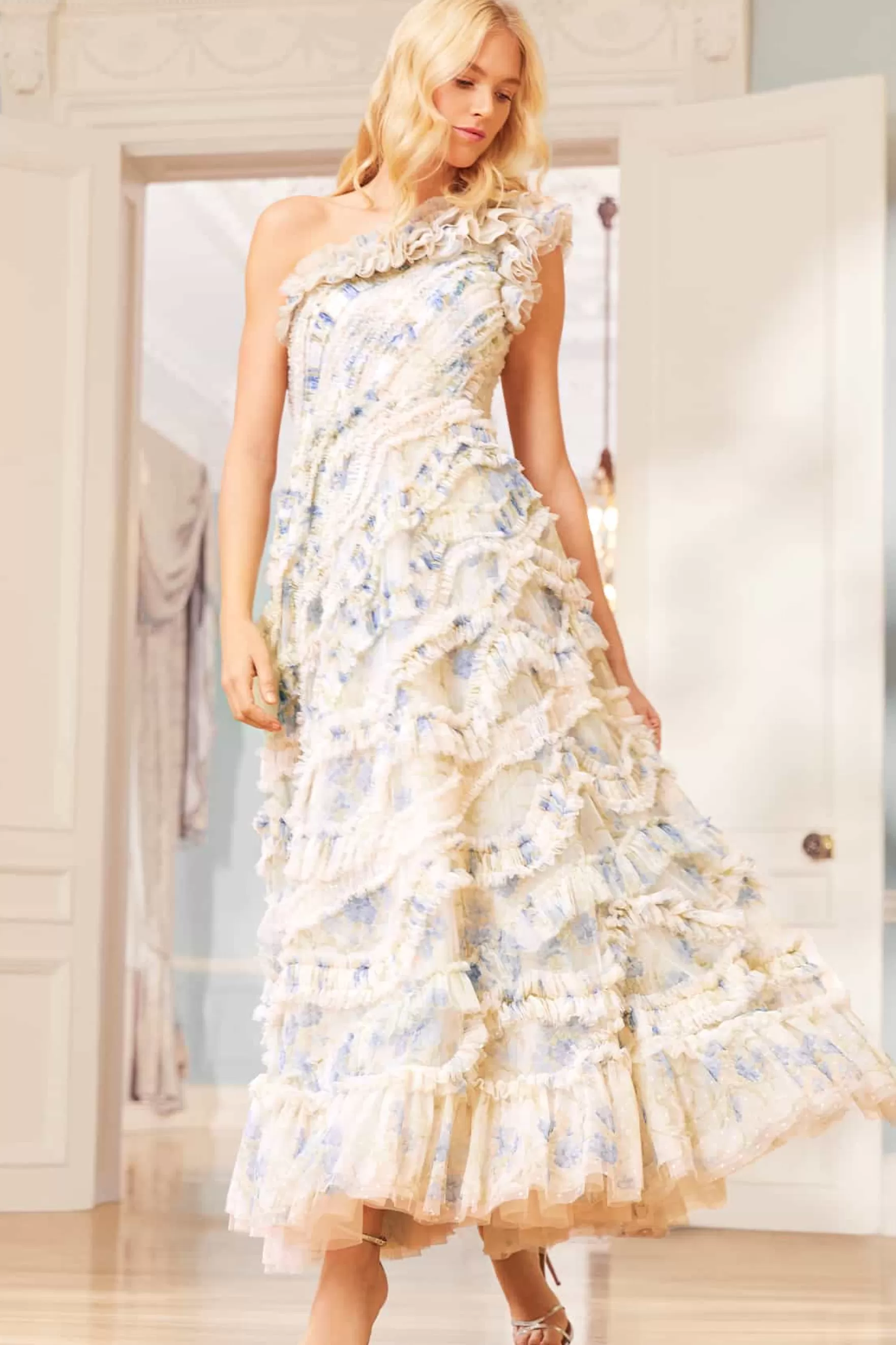 Needle & Thread Wedding Guest | Mother of the Bride>Summer Posy Aaliyah One-Shoulder Gown Multi
