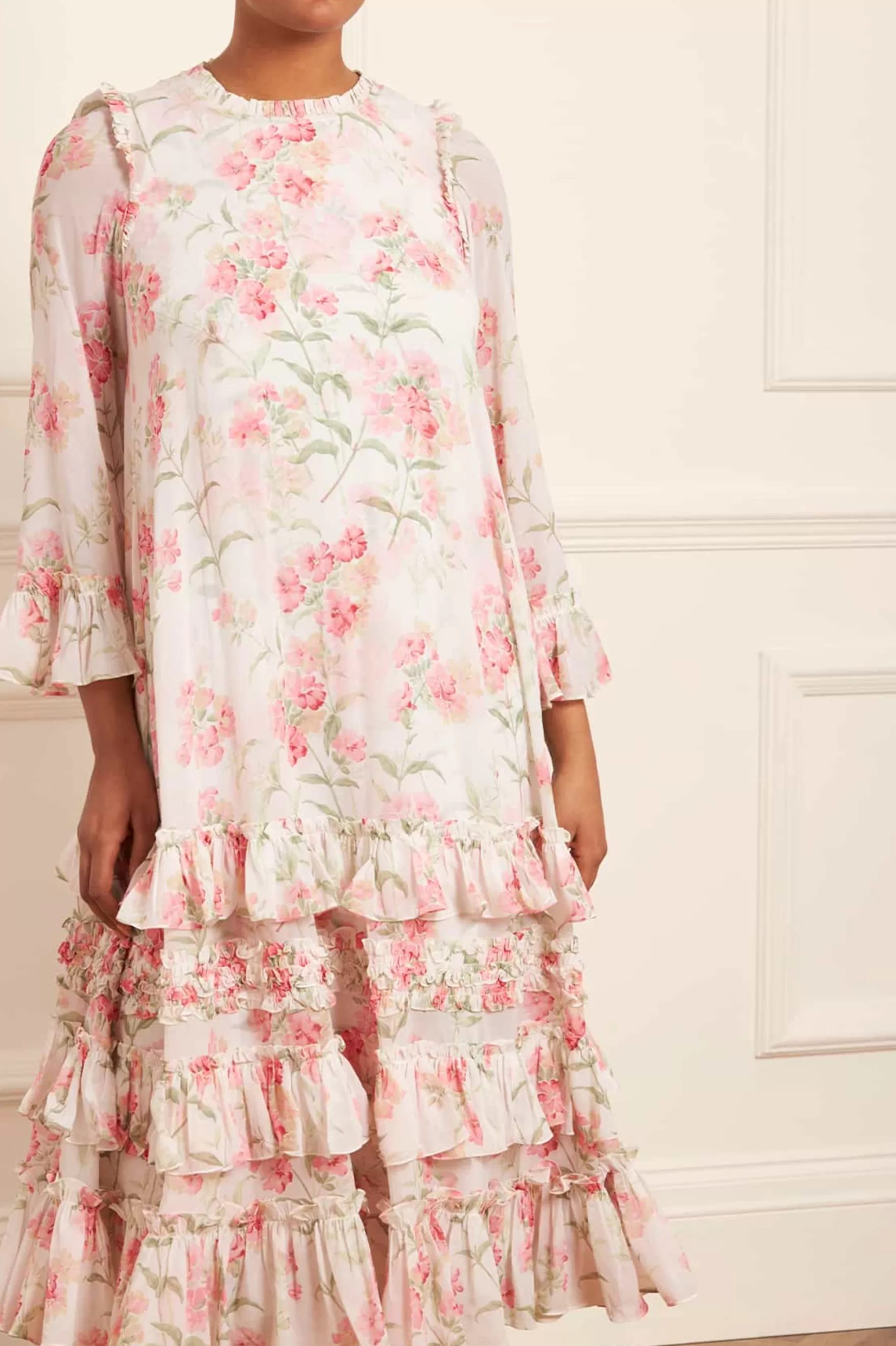 Needle & Thread Wedding Guest | Plus Size>Summer Posy Chiffon Round Neck Ankle Gown Multi