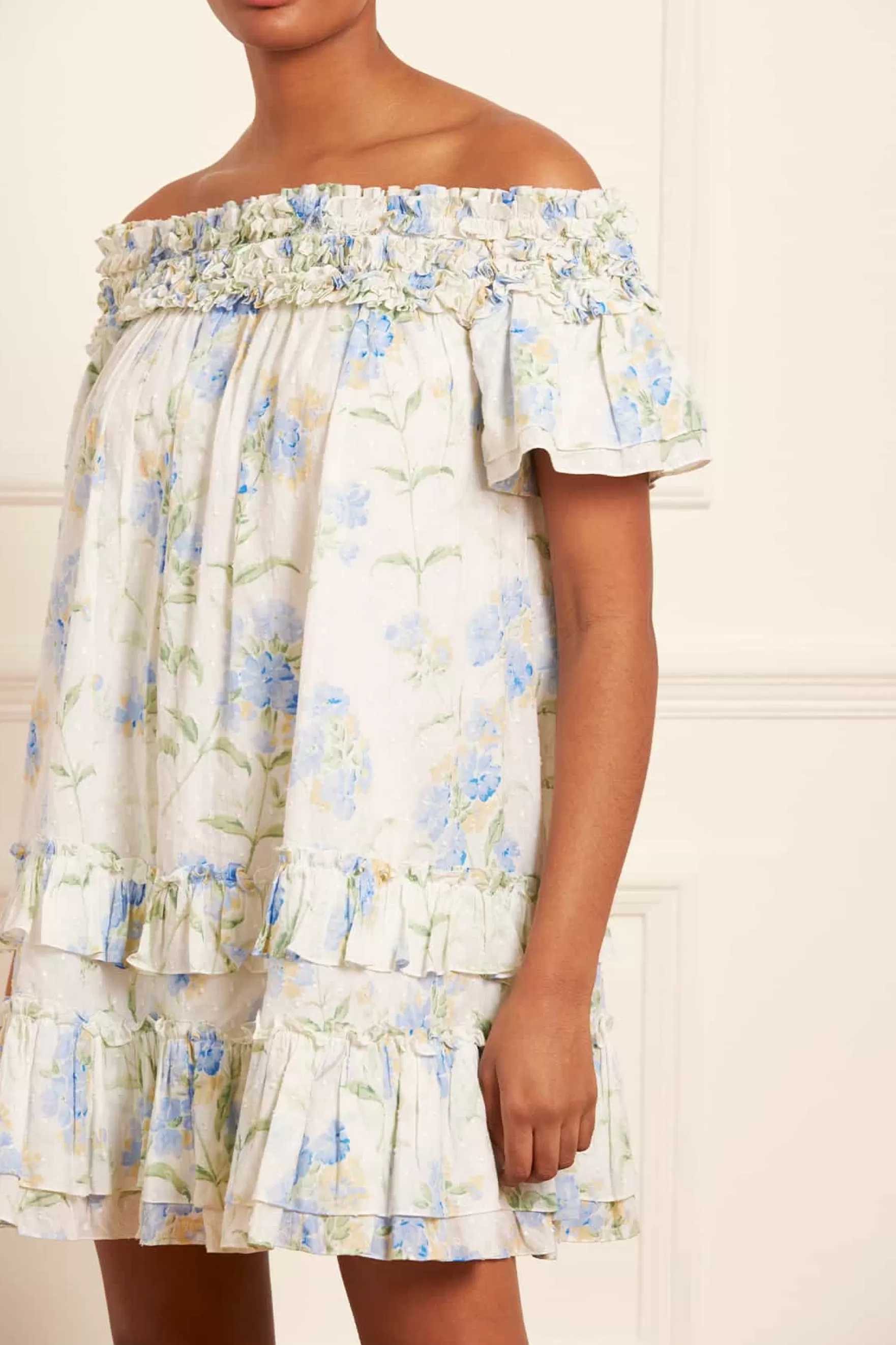 Needle & Thread Wedding Guest | Mummy & Me>Summer Posy Cotton Off-Shoulder Micro Mini Dress Multi
