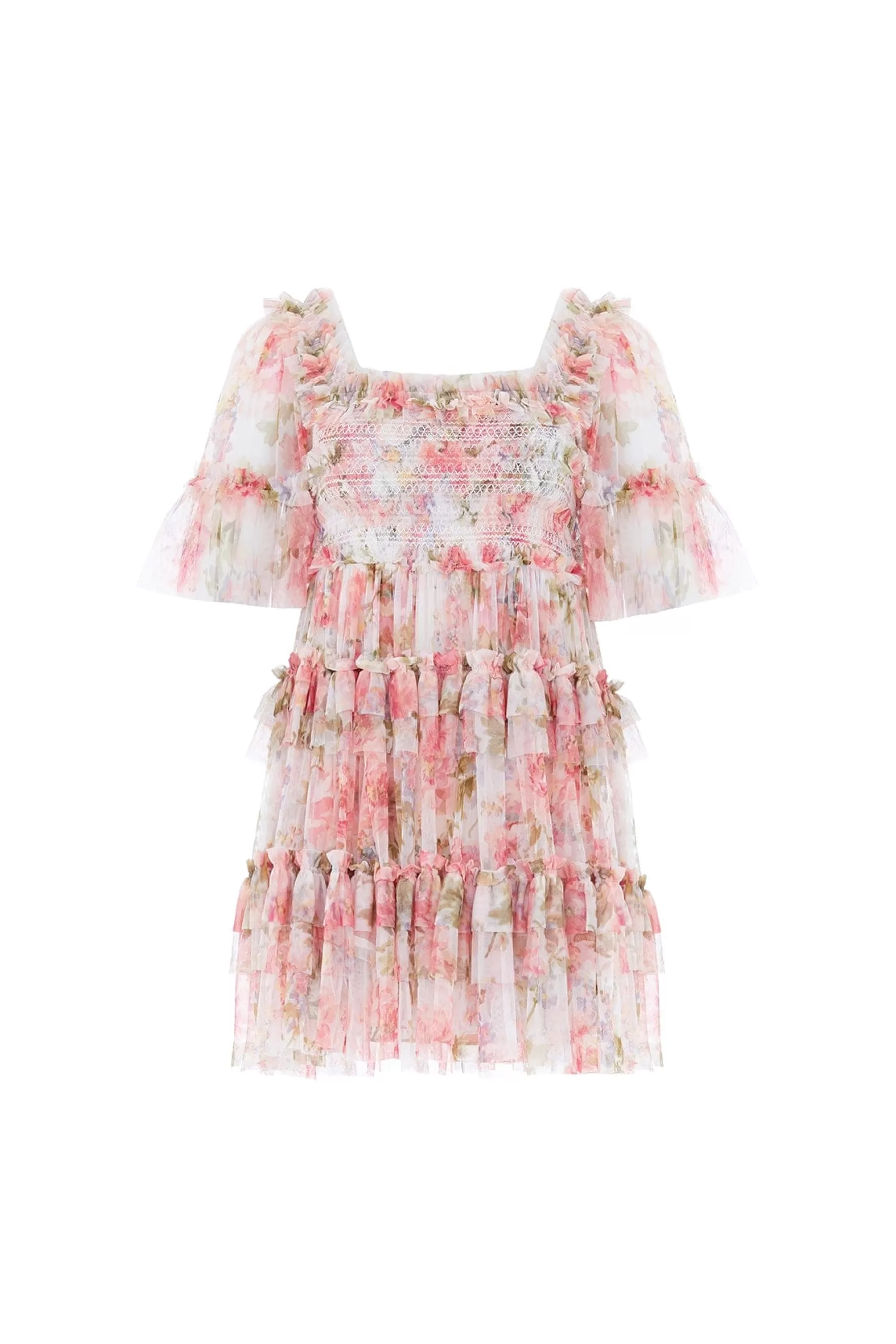 Needle & Thread Wedding Guest | Plus Size>Summer Song Peaches Smocked Micro Mini Dress Multi