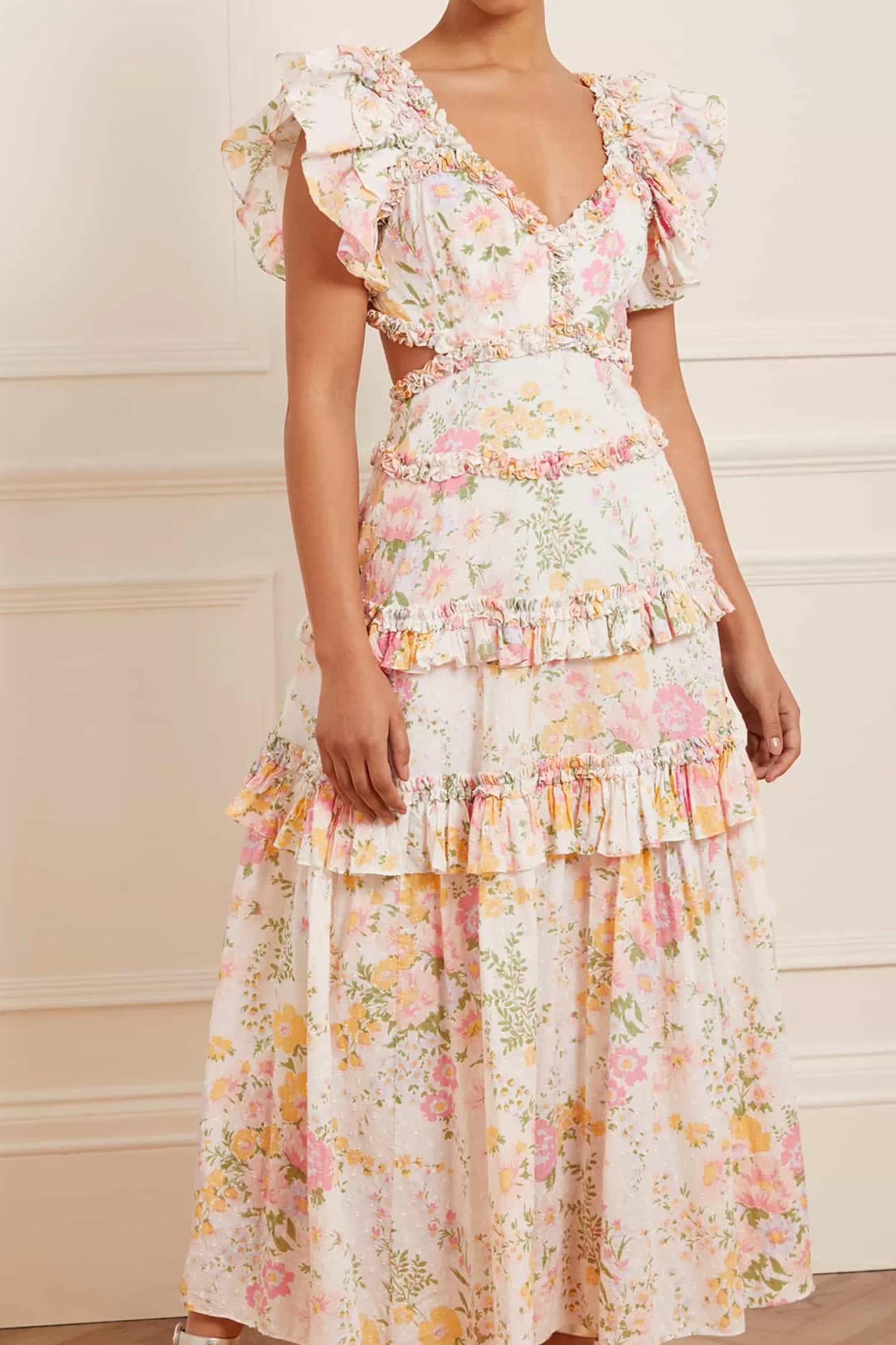 Needle & Thread Wedding Guest | Cotton Dresses>Sunrise Bloom Backless Cotton Ankle Gown Multi