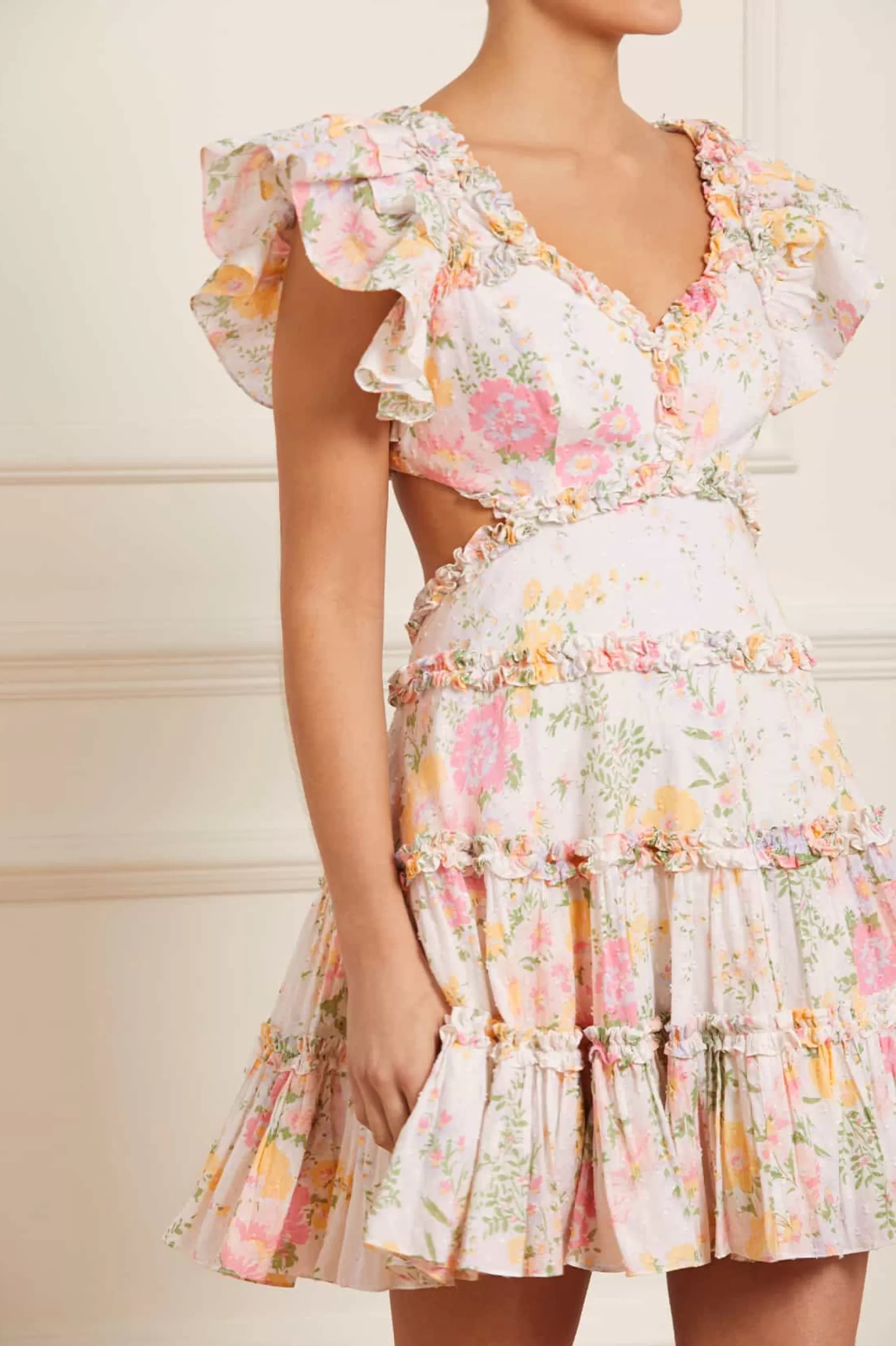 Needle & Thread Wedding Guest | Mini Dresses>Sunrise Bloom Backless Cotton Micro Mini Dress Multi