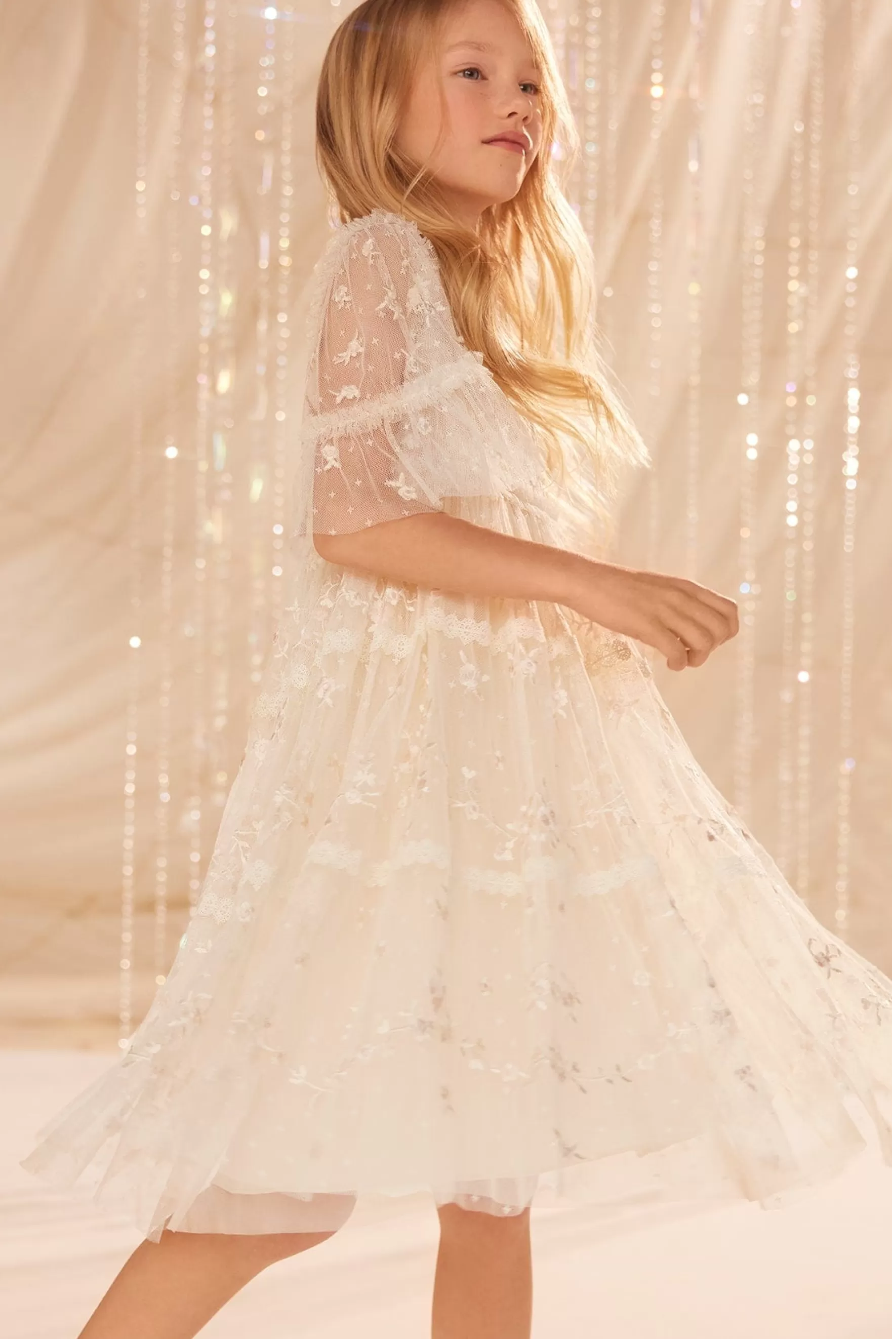 Needle & Thread Flower Girl | Flower Girl>Sweetheart Lace Kids Dress Champagne