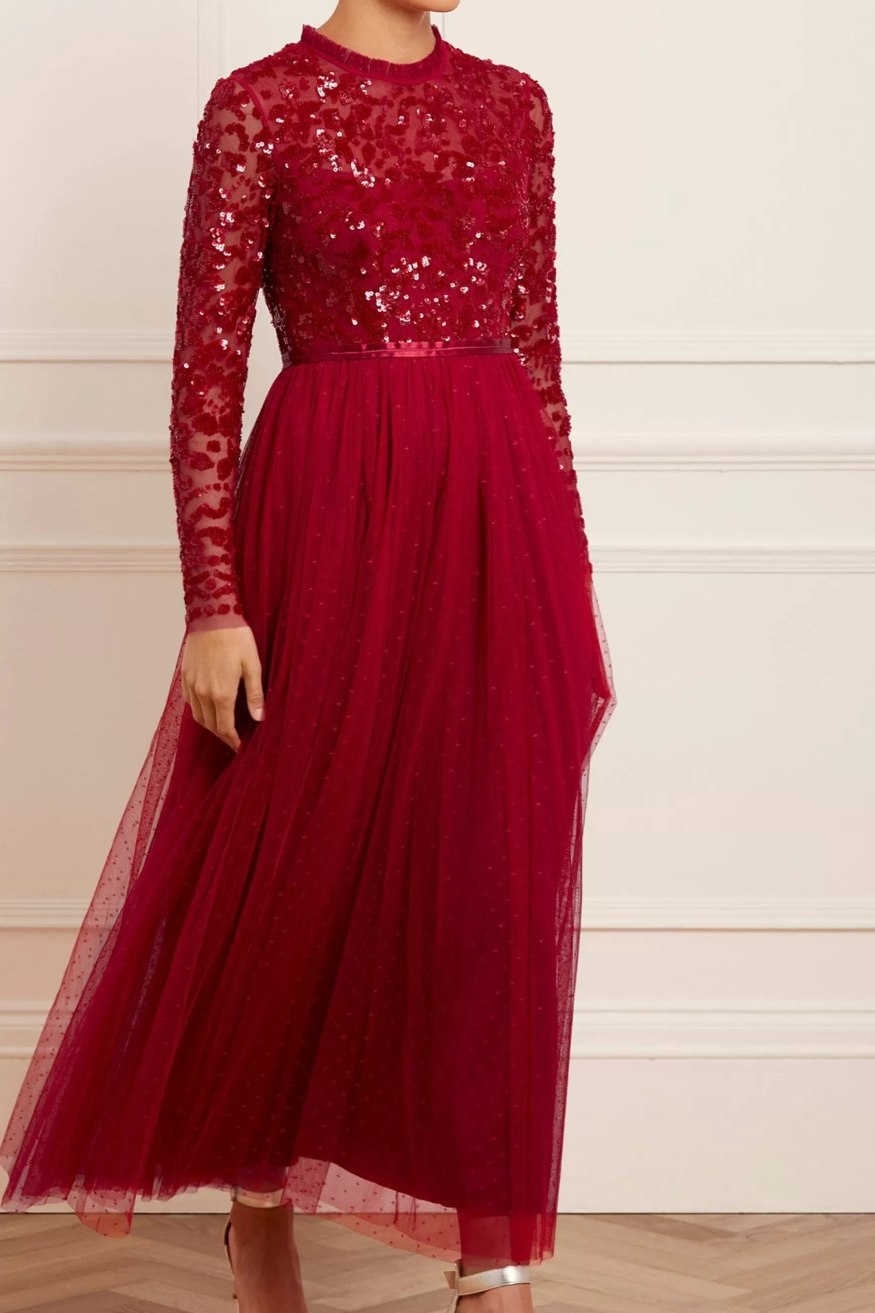 Needle & Thread Plus Size | Exclusives>Tempest Bodice Ankle Gown Red