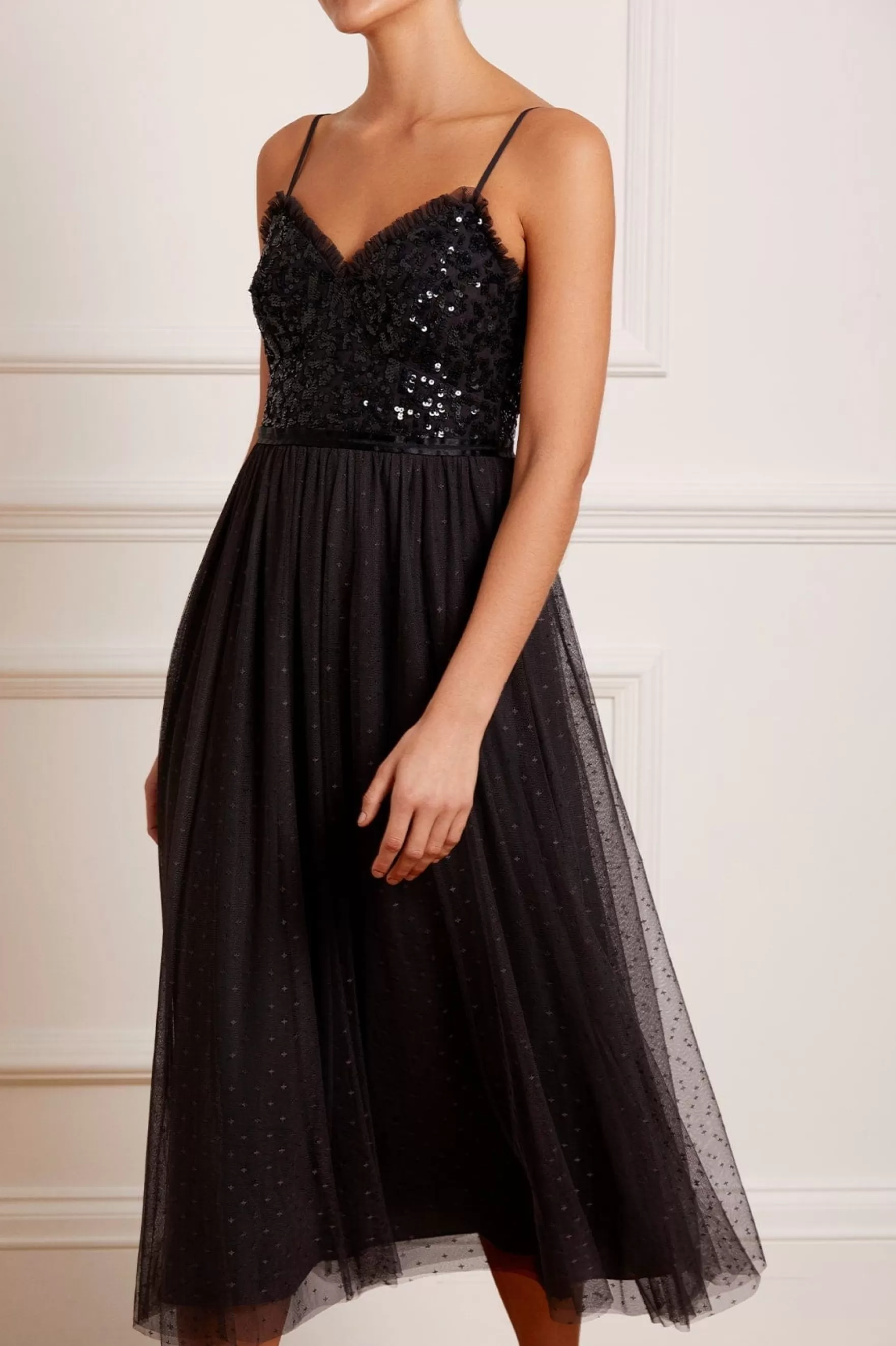 Needle & Thread Plus Size | Exclusives>Tempest Bodice Cami Ballerina Dress Black