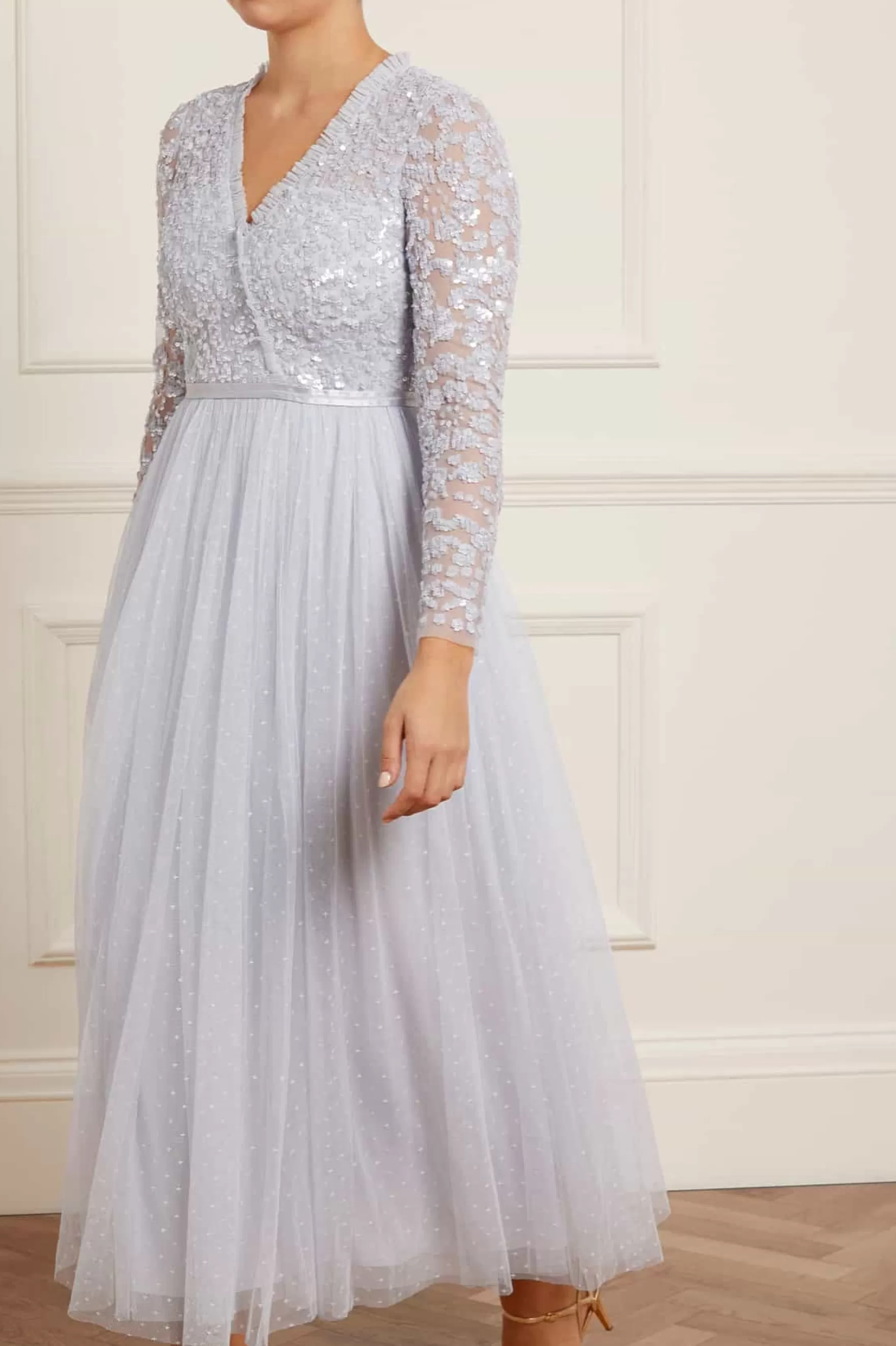 Needle & Thread Mummy & Me | Mummy & Me>Tempest Bodice V-Neck Ankle Gown Blue