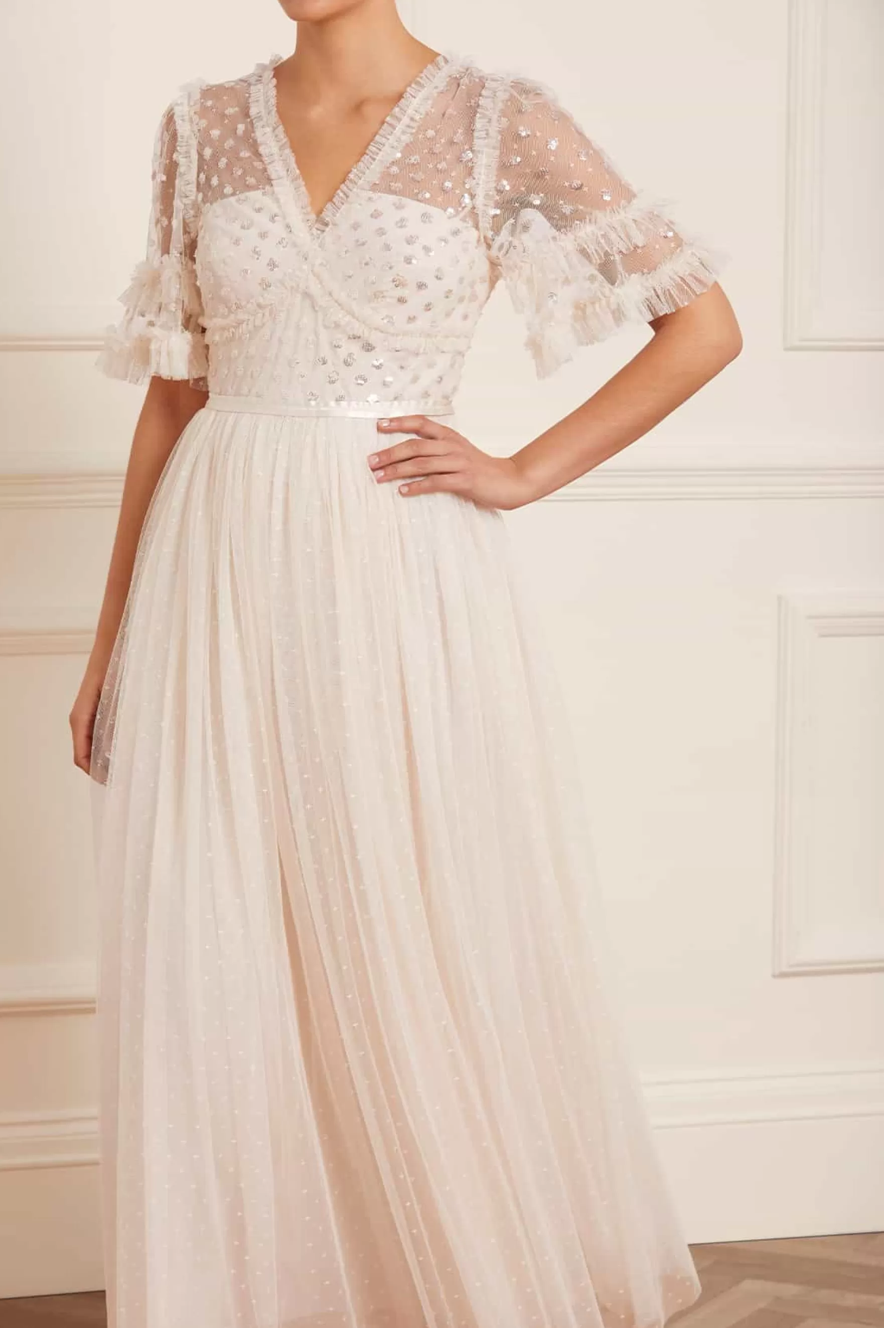 Needle & Thread Bridesmaid | Bridal>Thea Bodice Ankle Gown Champagne