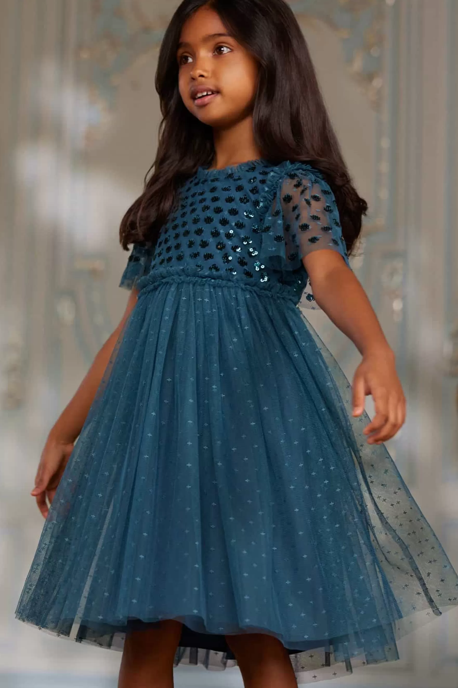 Needle & Thread Flower Girl | Flower Girl>Thea Bodice Kids Dress Blue
