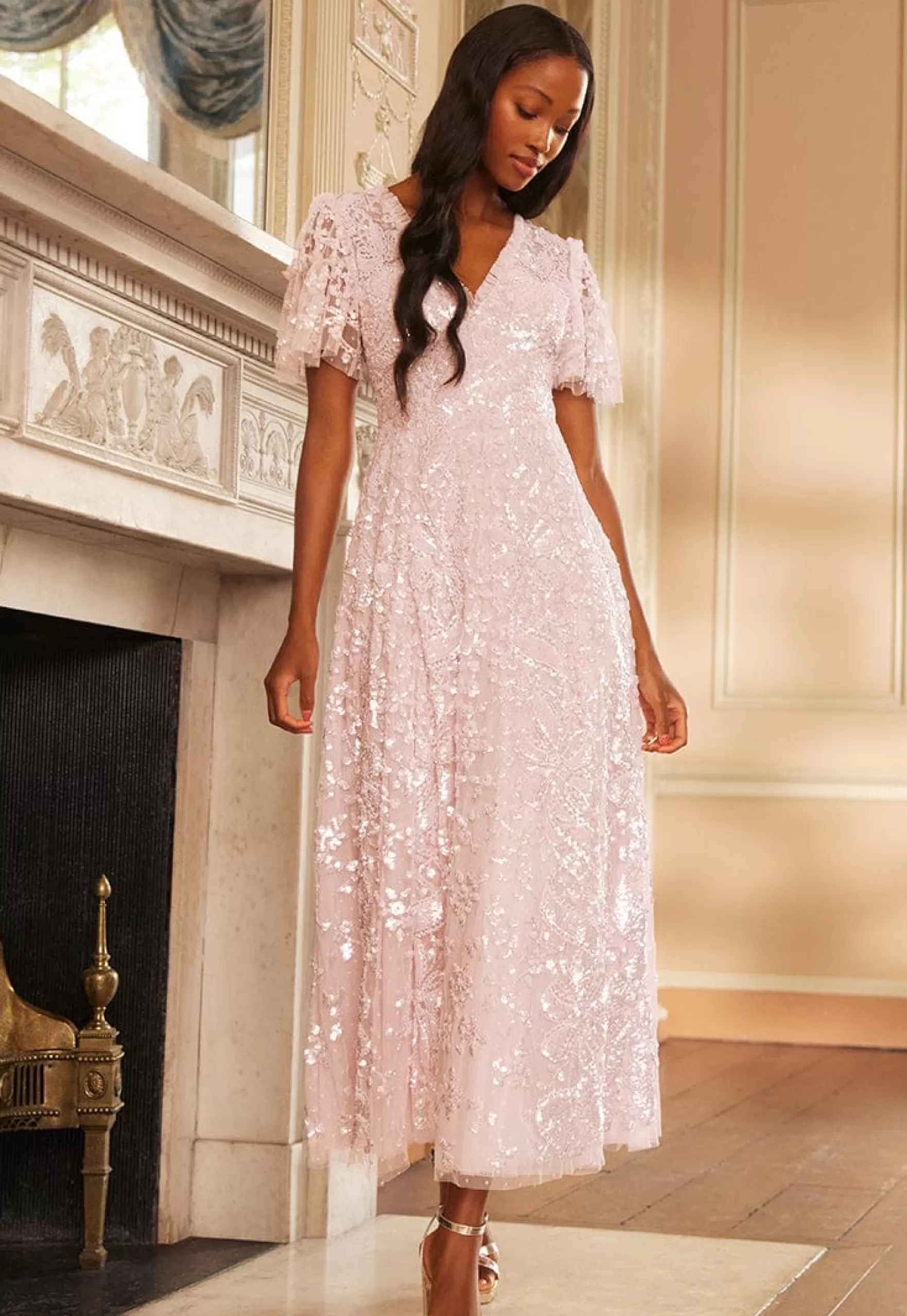 Needle & Thread Evening Dresses | All-Womenswear>Trailing Bow Gown Pink