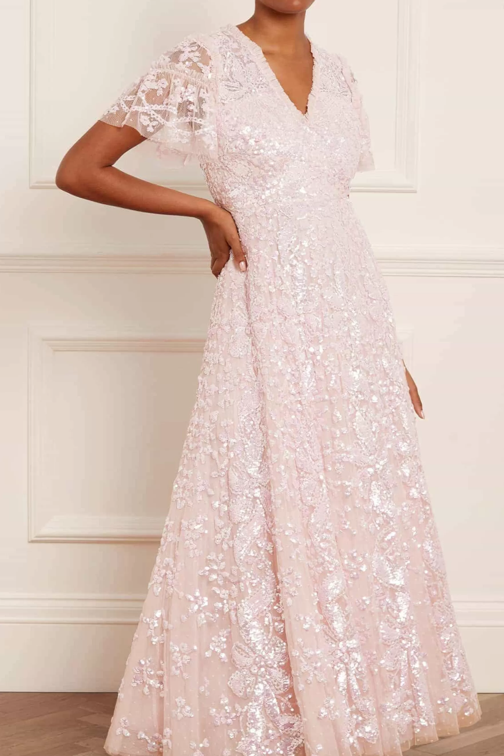 Needle & Thread Evening Dresses | All-Womenswear>Trailing Bow Gown Pink