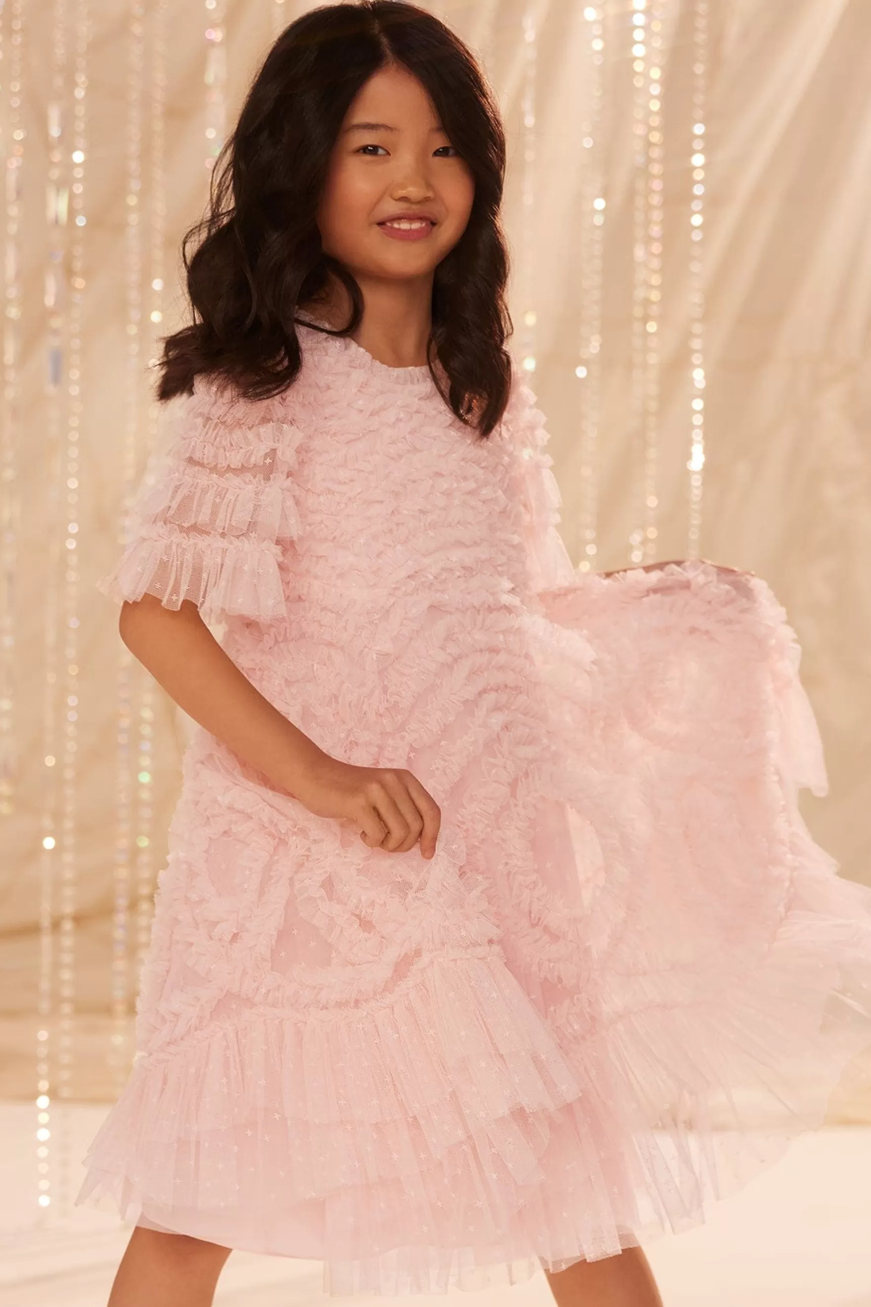 Needle & Thread Responsibly Sourced | Mummy & Me>Verity Ruffle Kids Dress Pink
