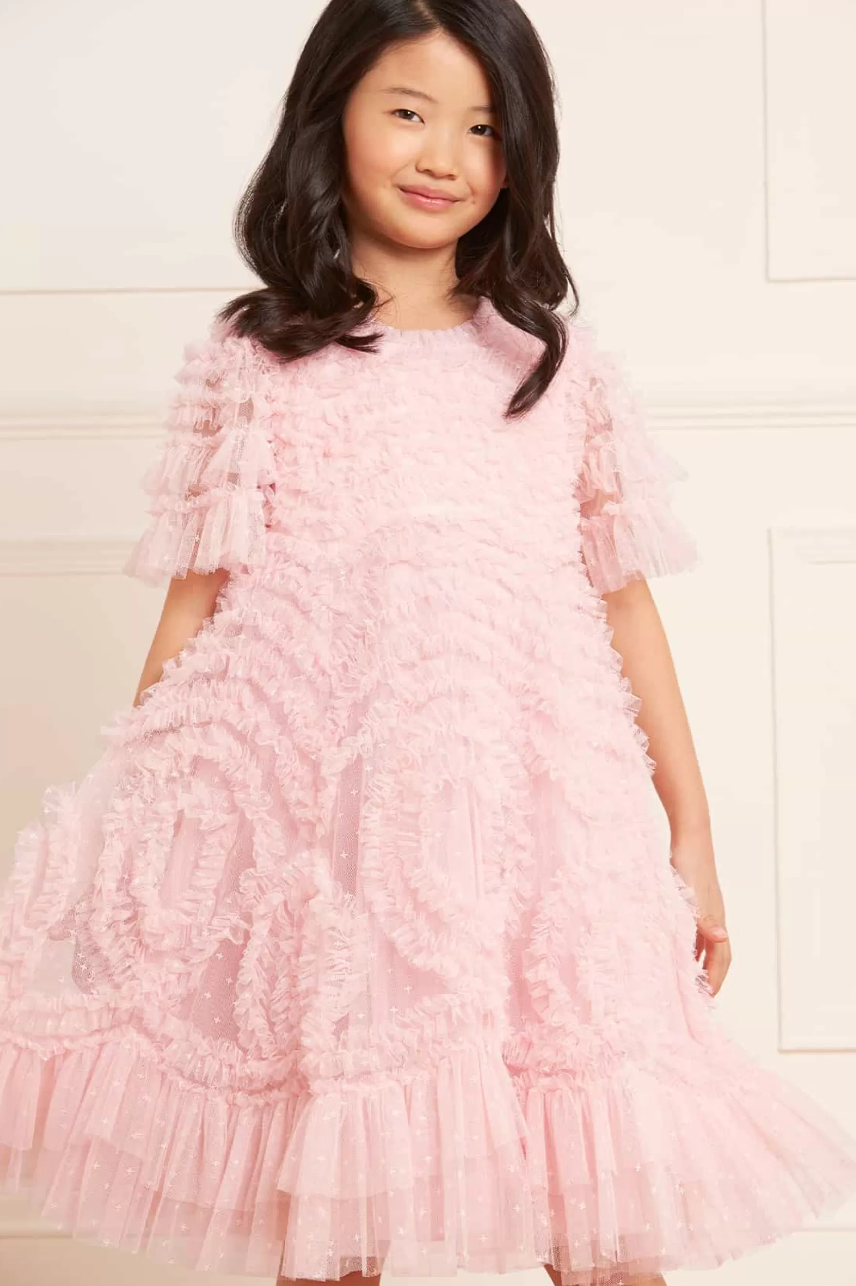 Needle & Thread Responsibly Sourced | Mummy & Me>Verity Ruffle Kids Dress Pink
