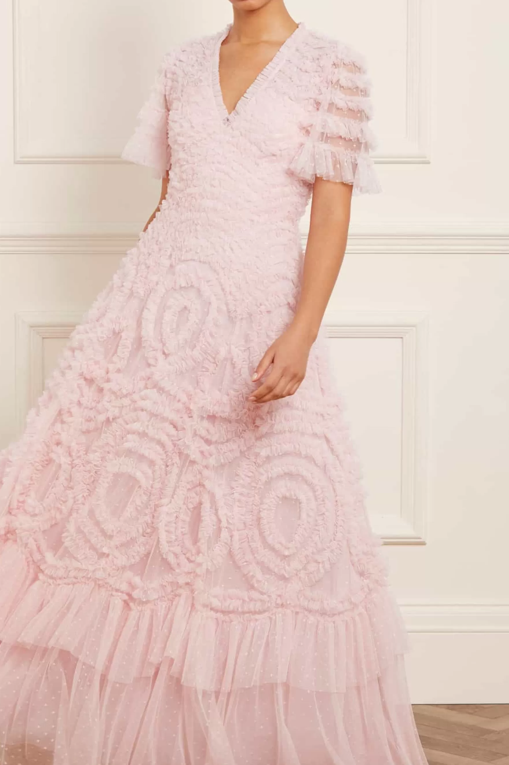 Needle & Thread Mummy & Me | Mummy & Me>Verity Ruffle V-Neck Gown Pink