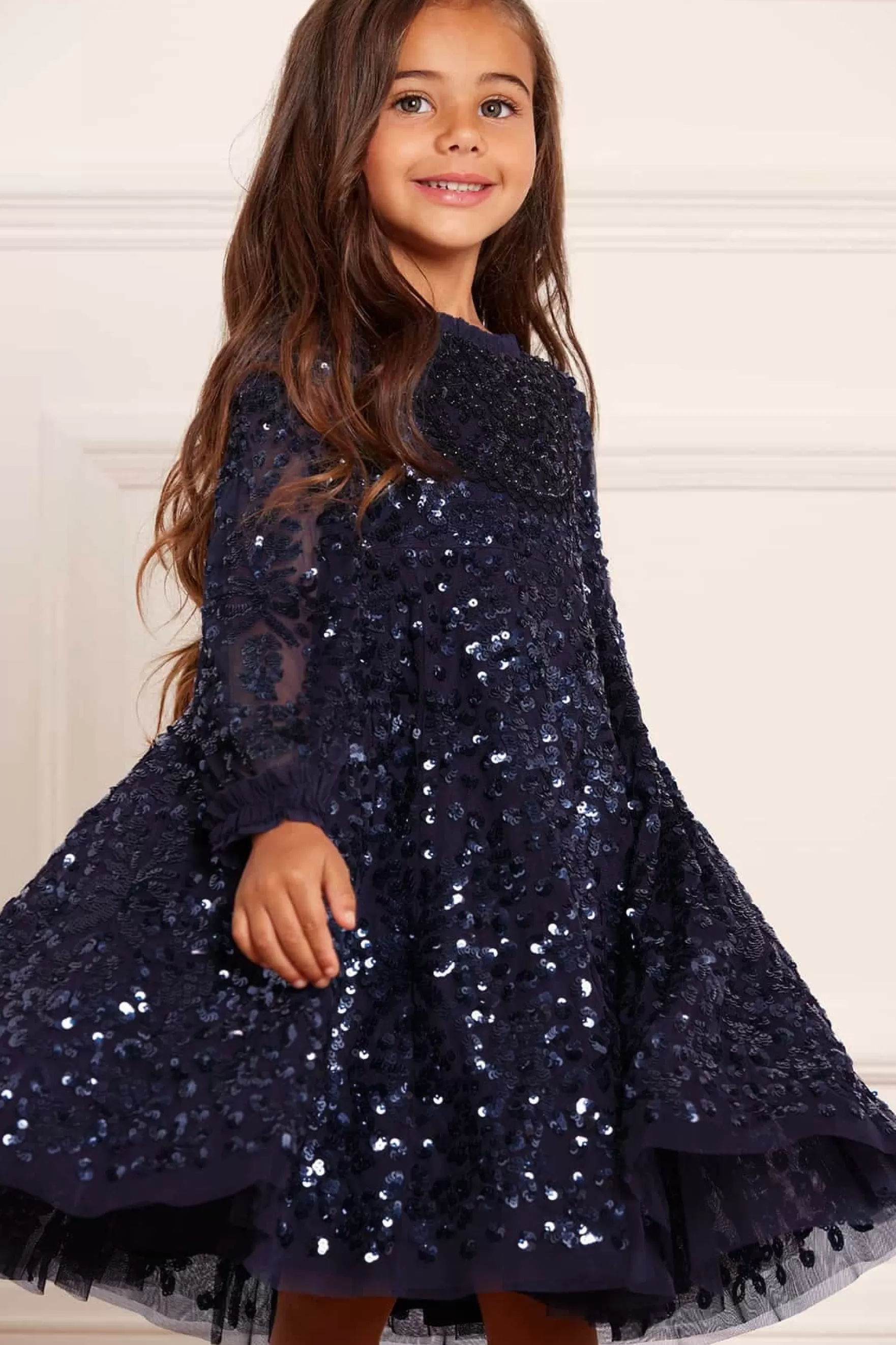 Needle & Thread Embellished Dresses | Responsibly Sourced>Victorian Wreath Kids Dress Blue