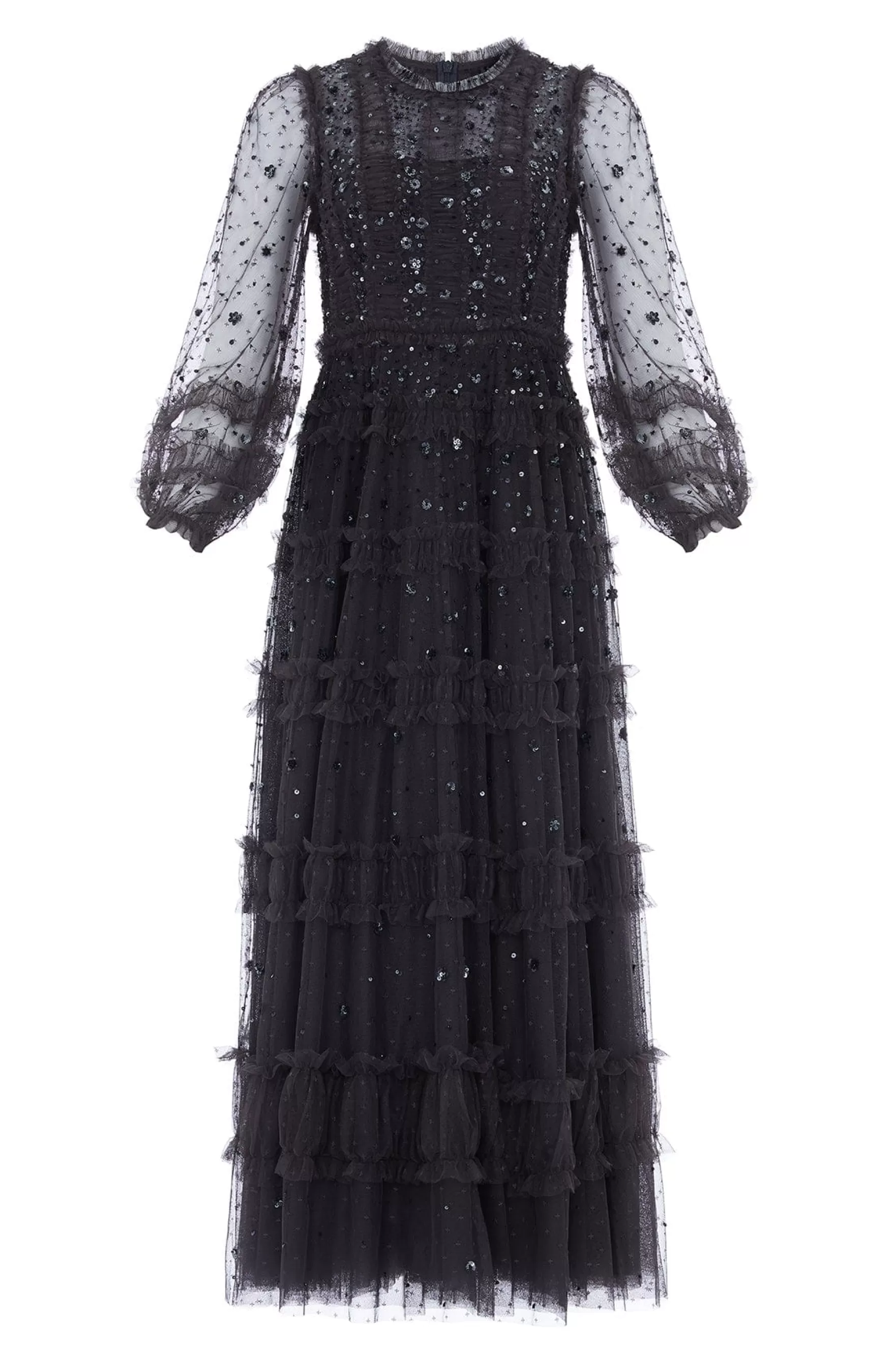 Needle & Thread Evening Dresses | Embellished Dresses>Violet Shimmer Ankle Gown Black