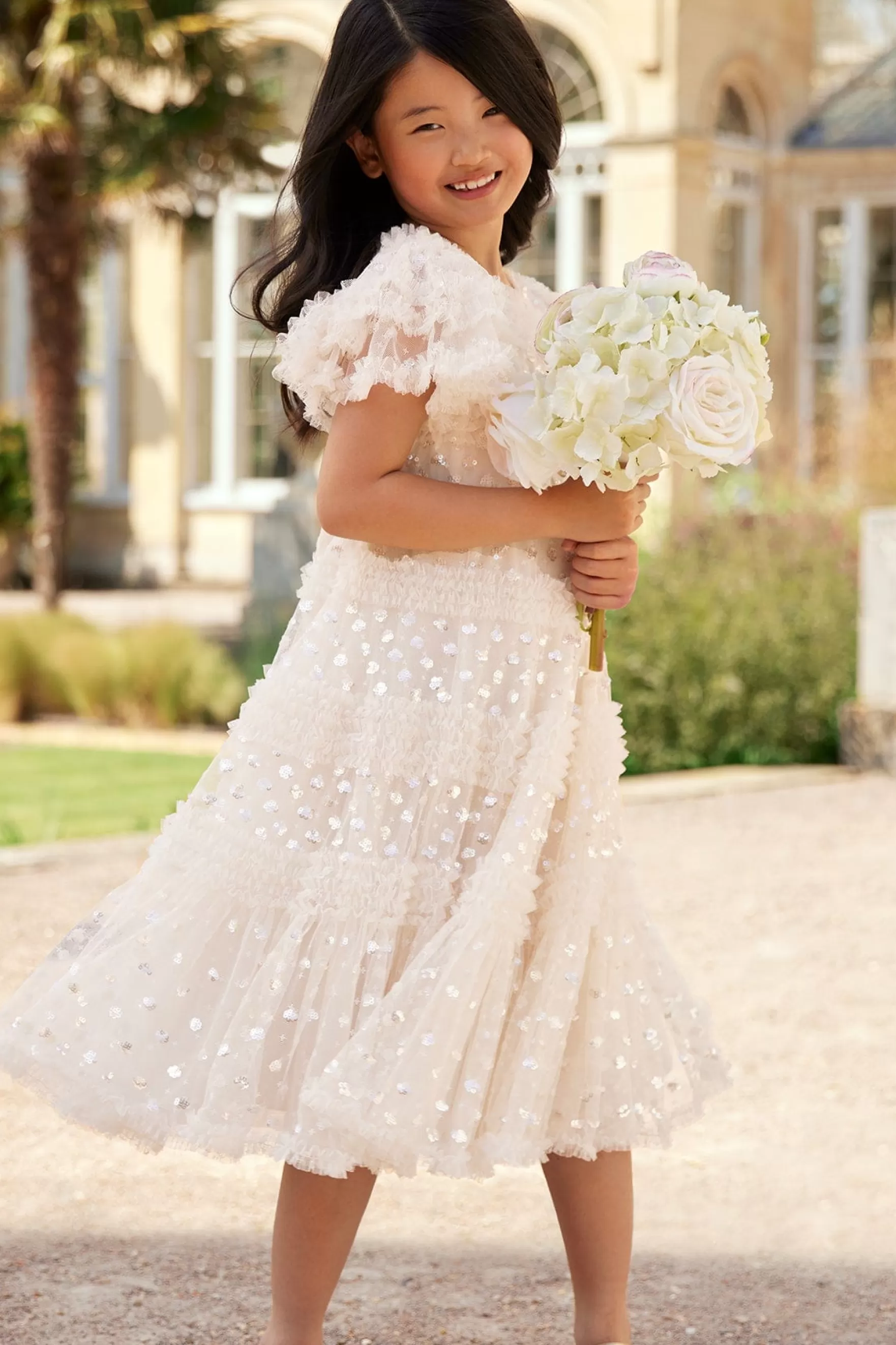 Needle & Thread Flower Girl | Flower Girl>Vivian Kids Dress Champagne